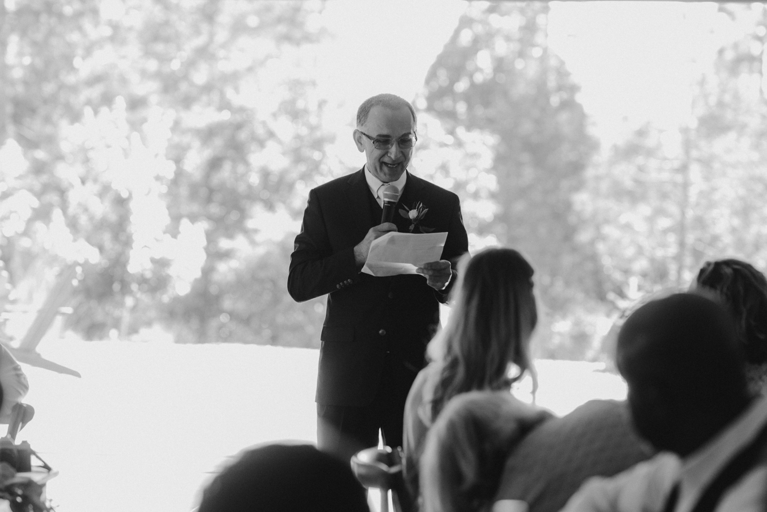 Rush Creek Lodge Wedding, dad giving his speech photo