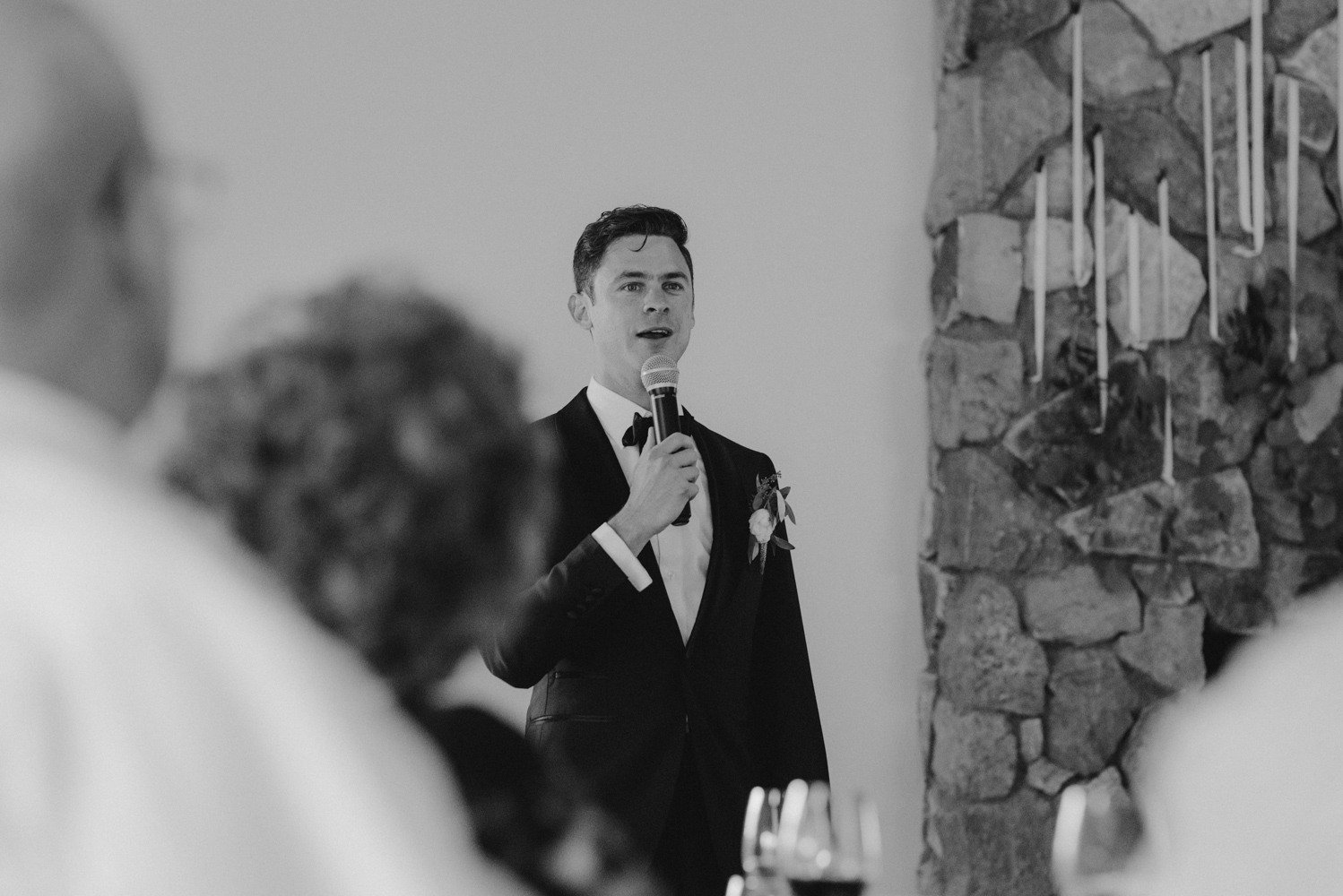 Rush Creek Lodge Wedding, groom giving a speech photo