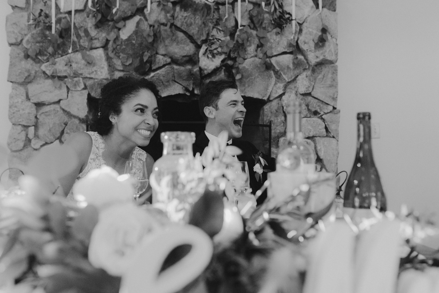 Rush Creek Lodge Wedding, couple laughing photo