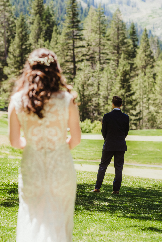 Hellman-Erman Mansion Wedding, photo of groom looking away for the first look