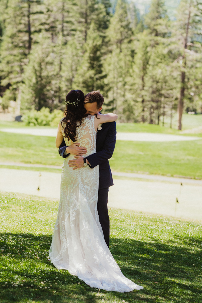 Hellman-Erman Mansion Wedding, photo of couple hugging after their first look