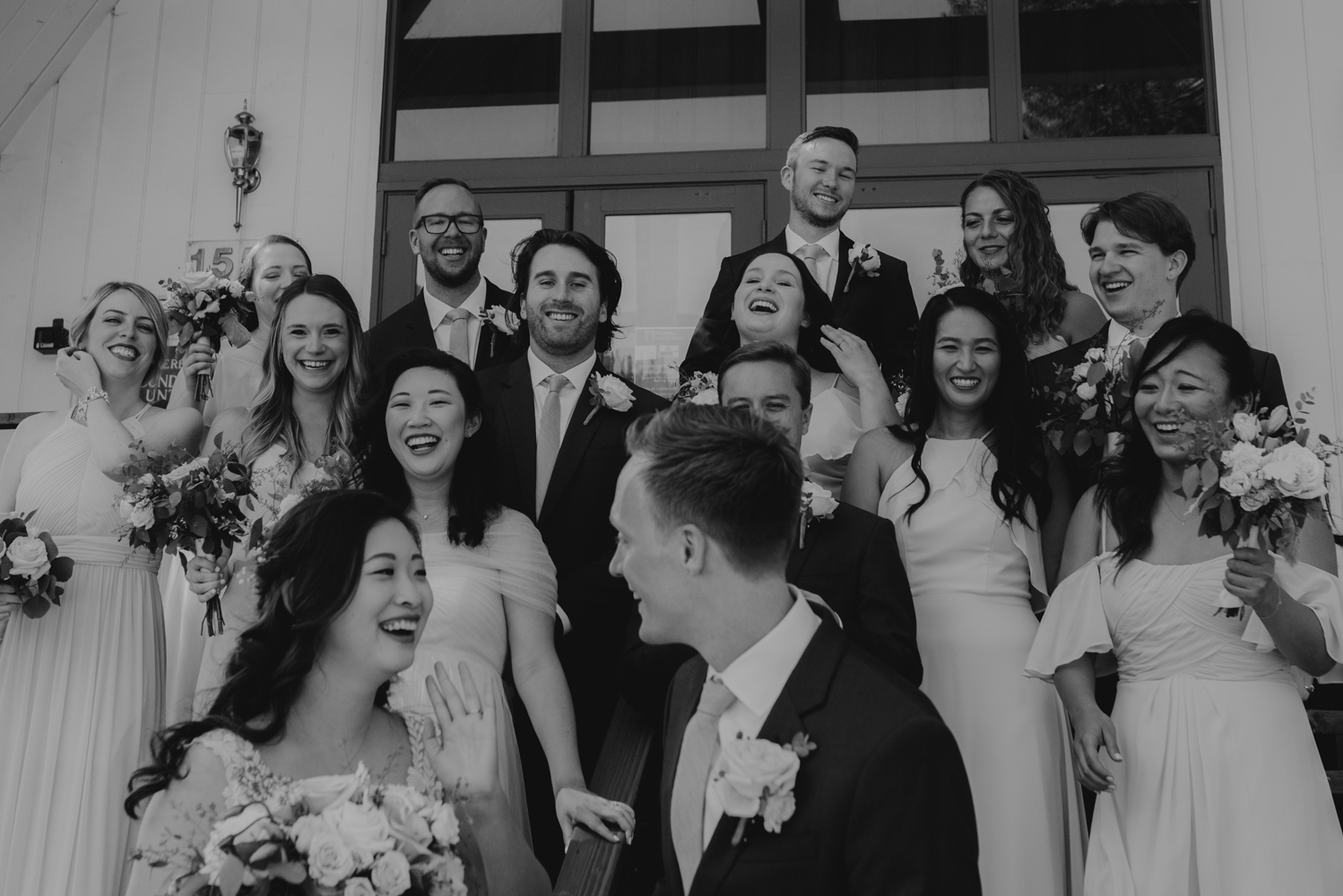 Hellman-Erman Mansion Wedding, photo of couple and bridal party