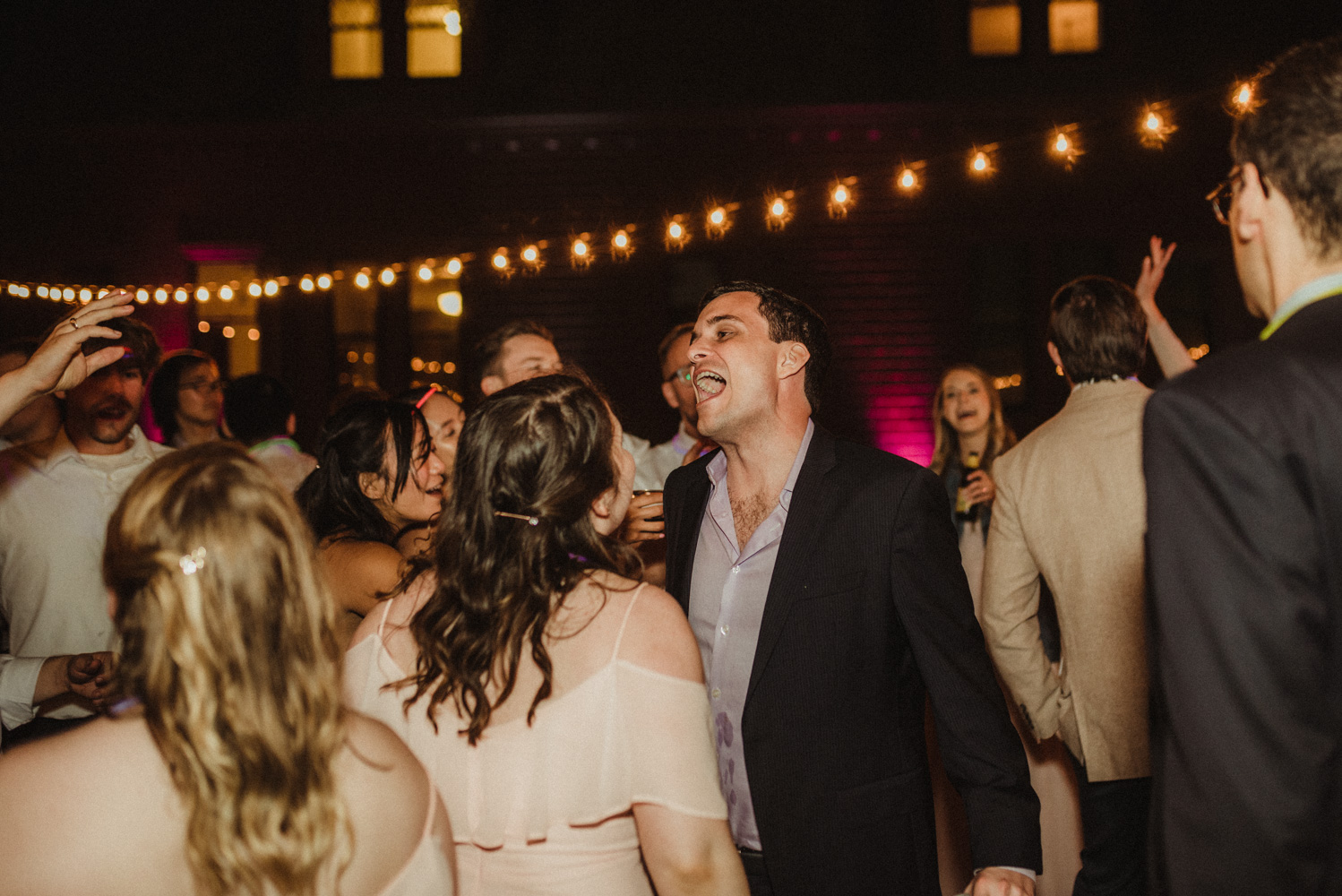 Hellman-Erman Mansion Wedding, photo of guests dancing 