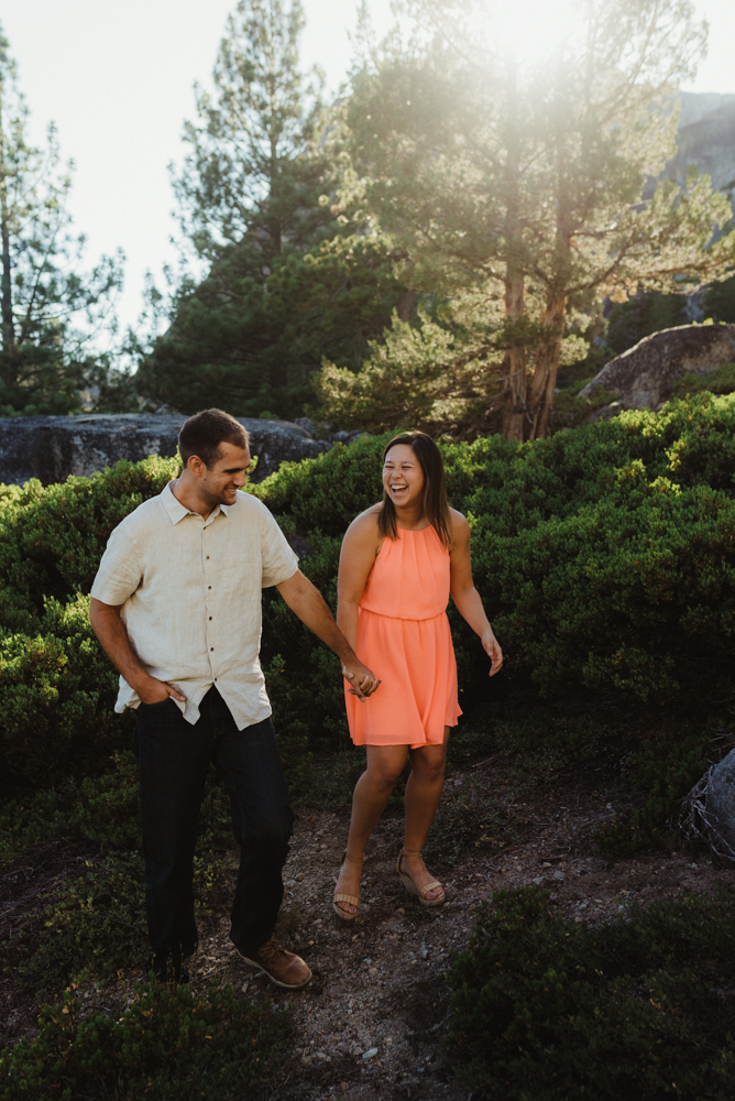 Lake Tahoe Wedding Photographer, photo of couple laughing and holding hands