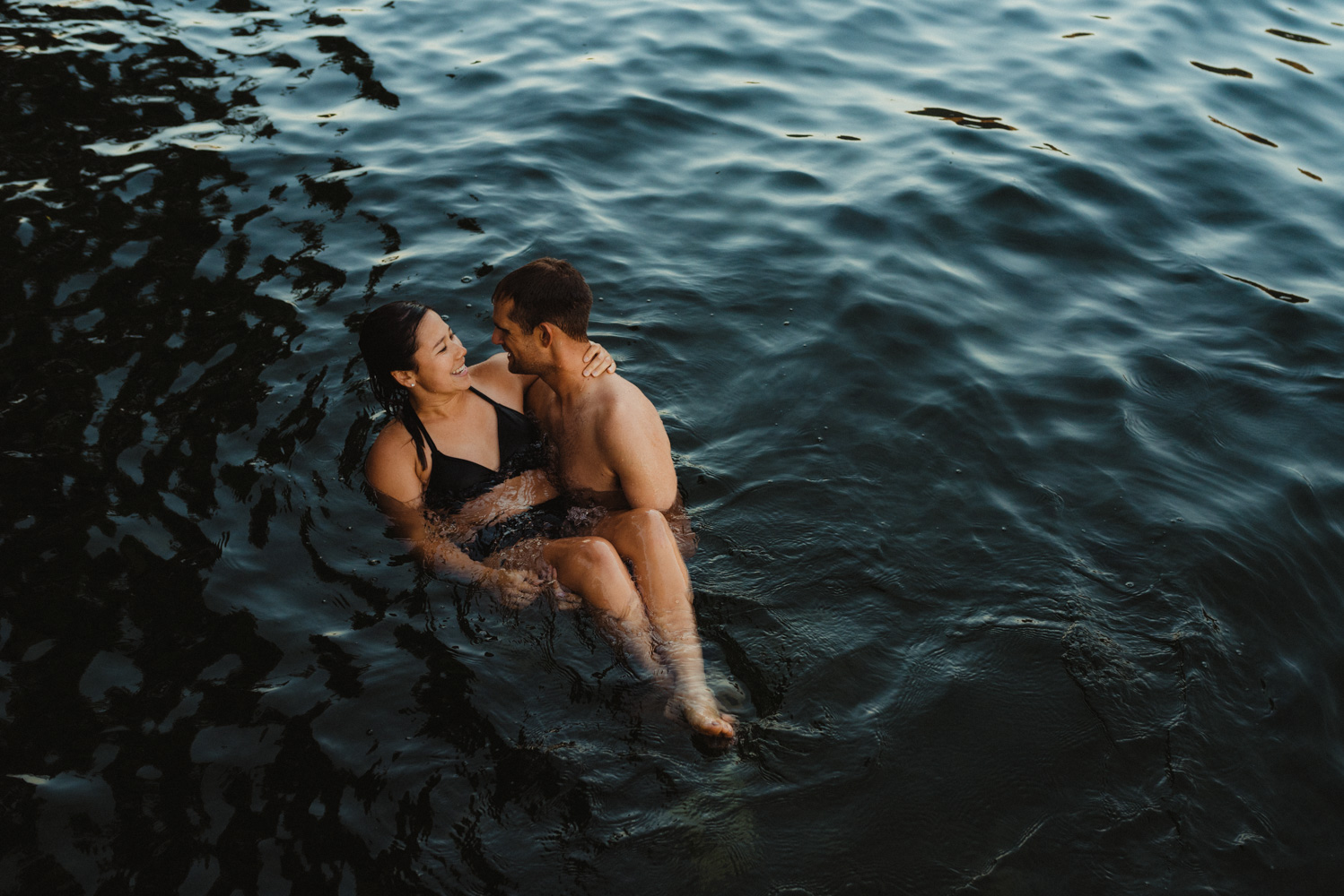 Lake Tahoe Wedding Photographer, photo of couple hugging in the lake