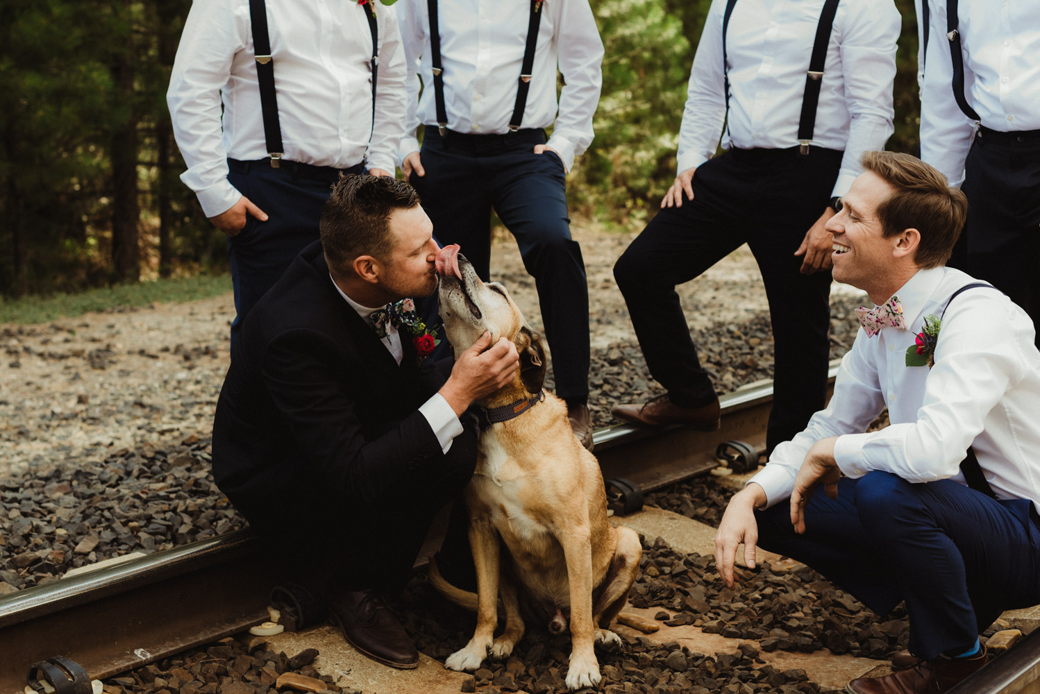 Twenty Mile House Wedding Photographer, photo of groom and his dog