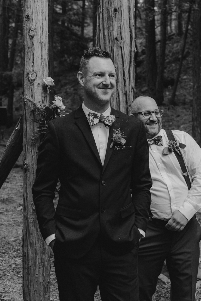 Twenty Mile House Wedding Photographer, photo of groom during the ceremony 