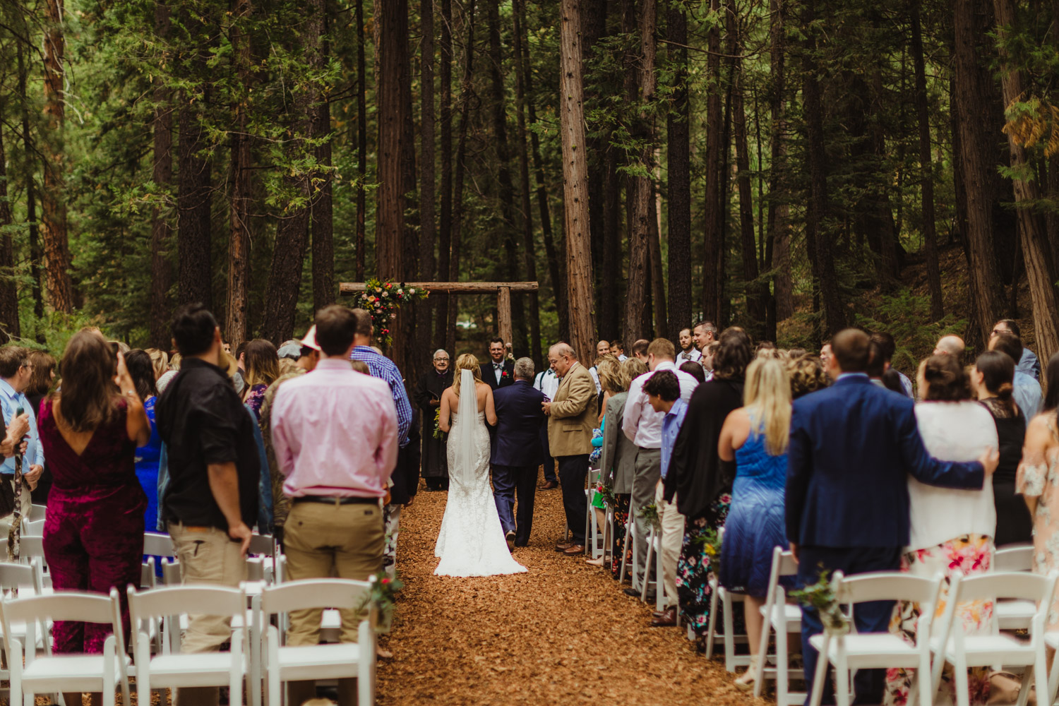 Twenty Mile House Wedding Photographer, wide angle shot of ceremony