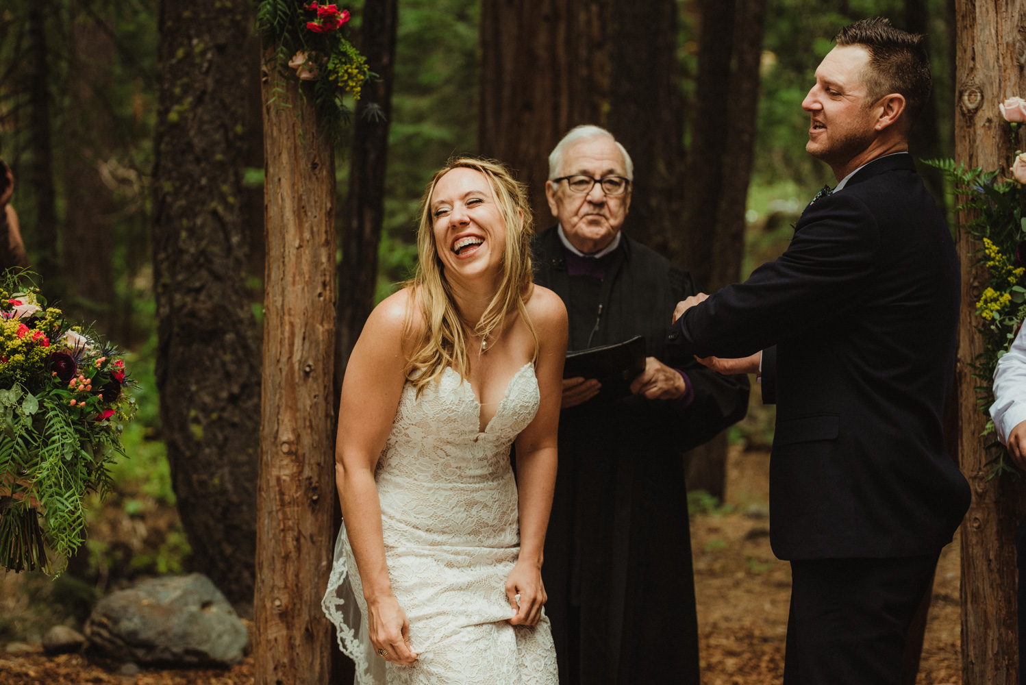 Twenty Mile House Wedding Photographer, bride being adorable 