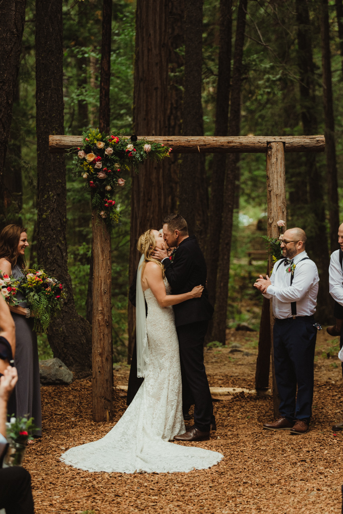 Twenty Mile House Wedding Photographer, first kiss photo