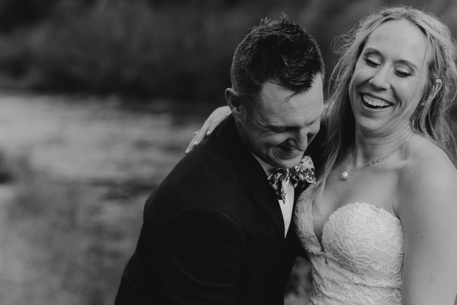 Twenty Mile House Wedding Photographer, photo of couple laughing with each other