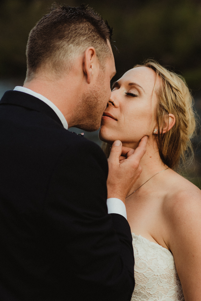 Twenty Mile House Wedding Photographer, close up photo of couple kissing