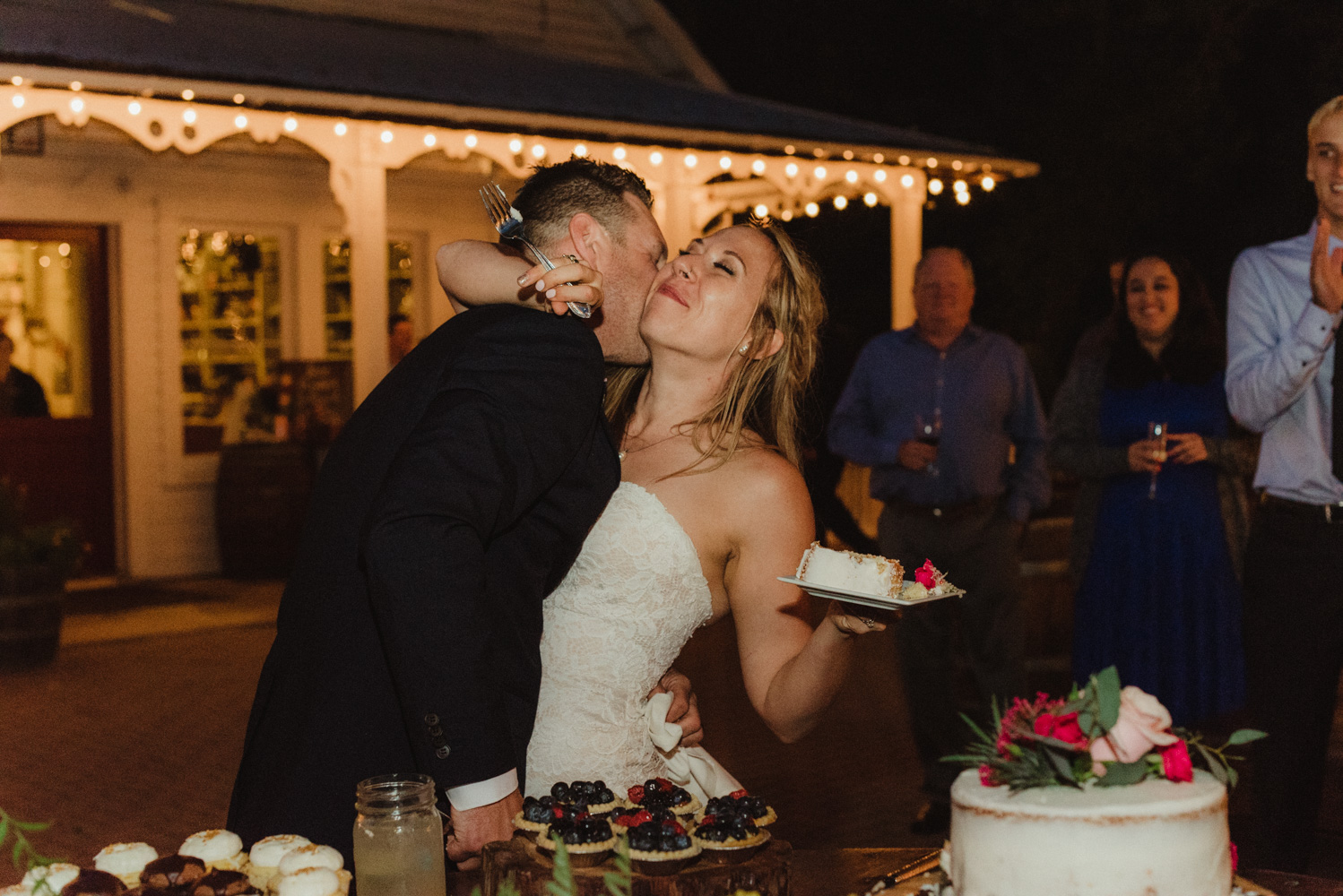 Twenty Mile House Wedding Photographer, photo of couple after they cut their cake
