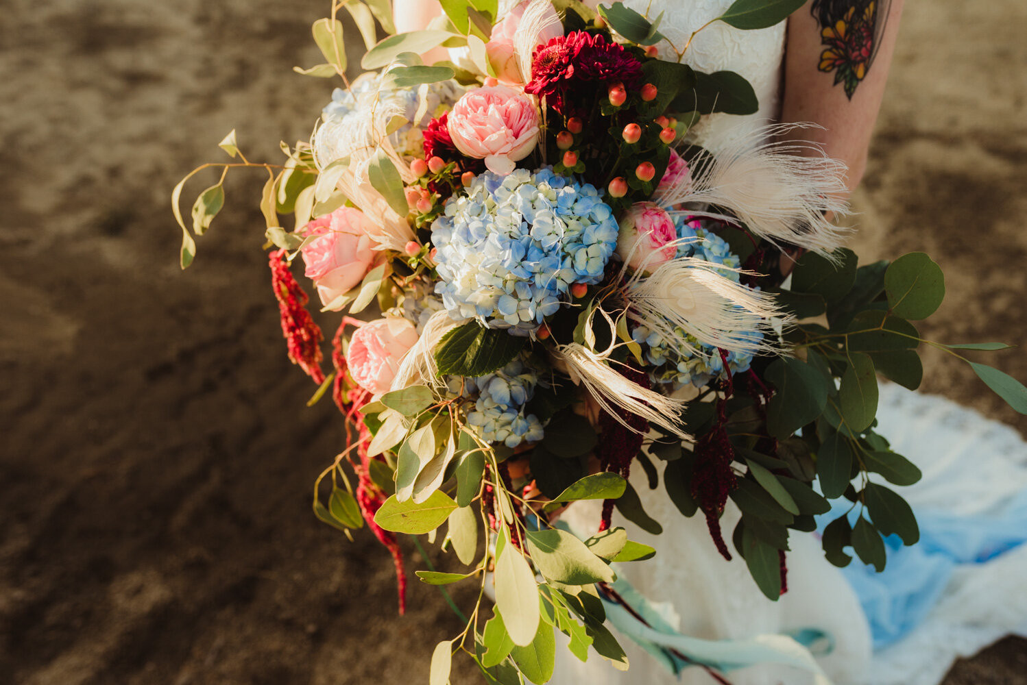 River School Farm Wedding, photo of bouquet 