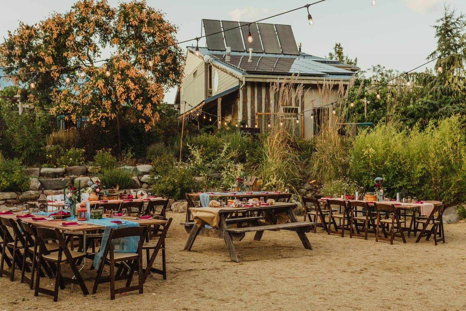 River School Farm Wedding, eclectic themed reception photo