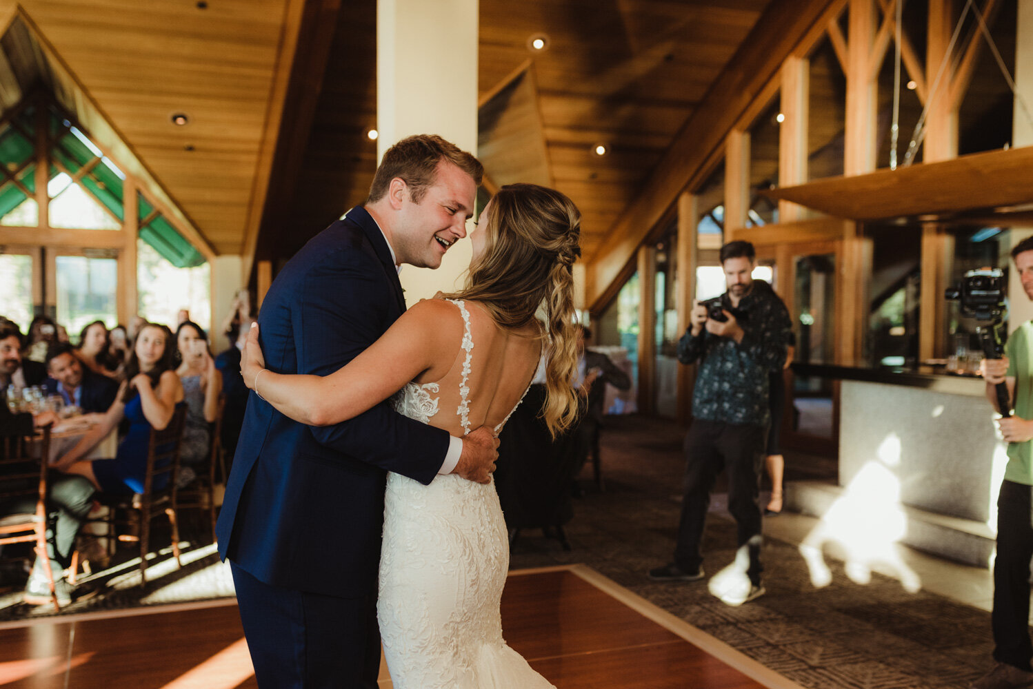 Edgewood Tahoe Wedding, photo of groom during his first dance 