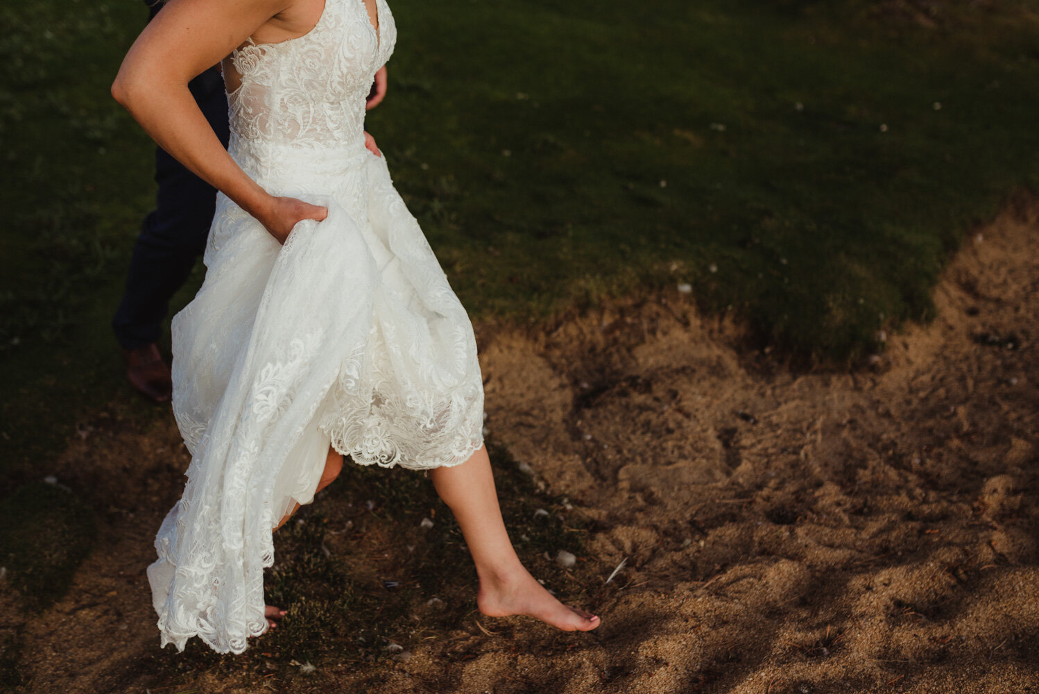 Edgewood wedding, photo of bride's foot 