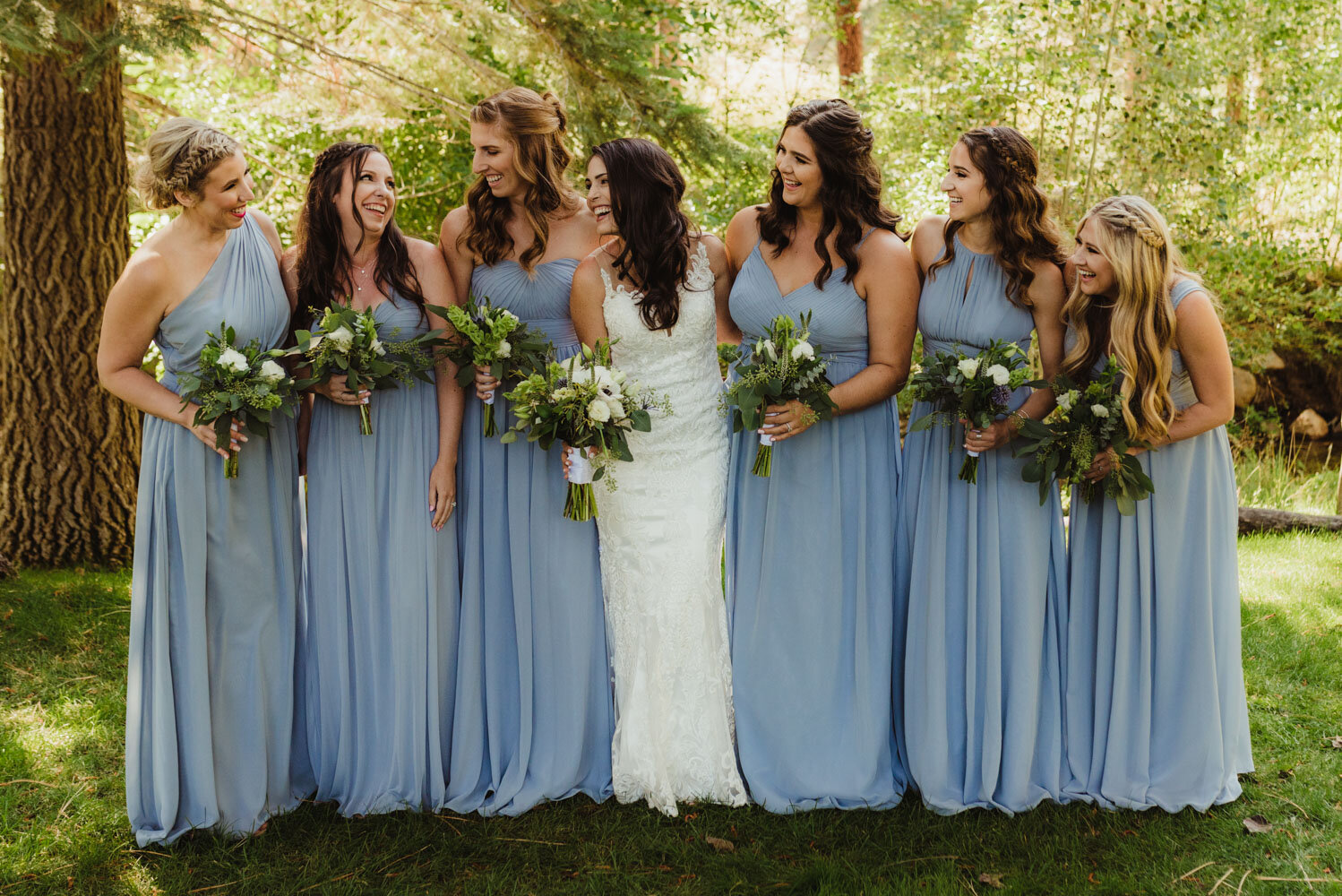 The Chateau Incline Village Wedding, bride and her bridal party photo