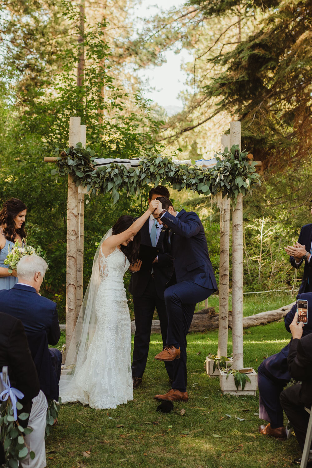 jewish wedding photographer in lake tahoe, breaking of the glass photo
