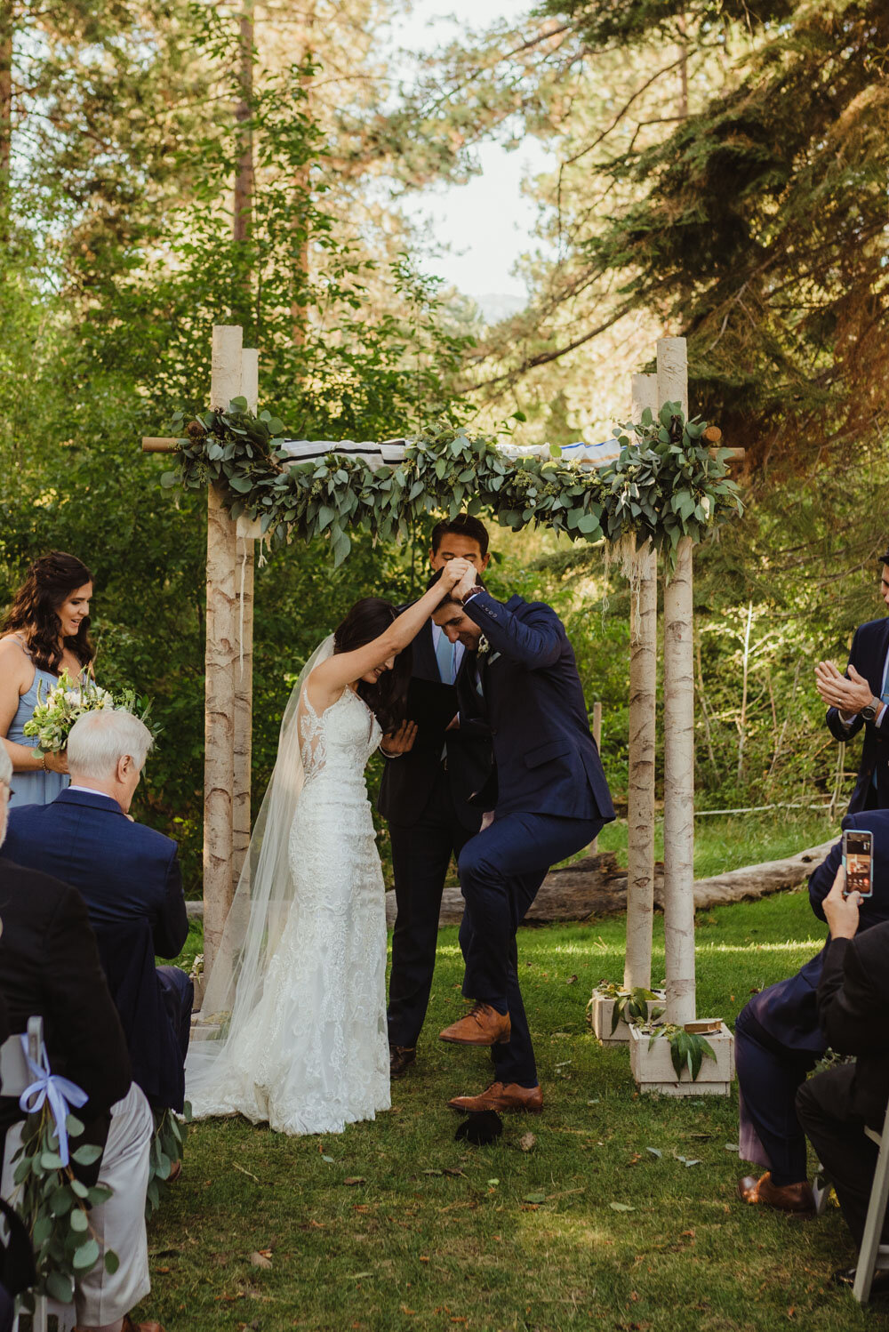 jewish wedding photographer in lake tahoe, breaking of the glass photo