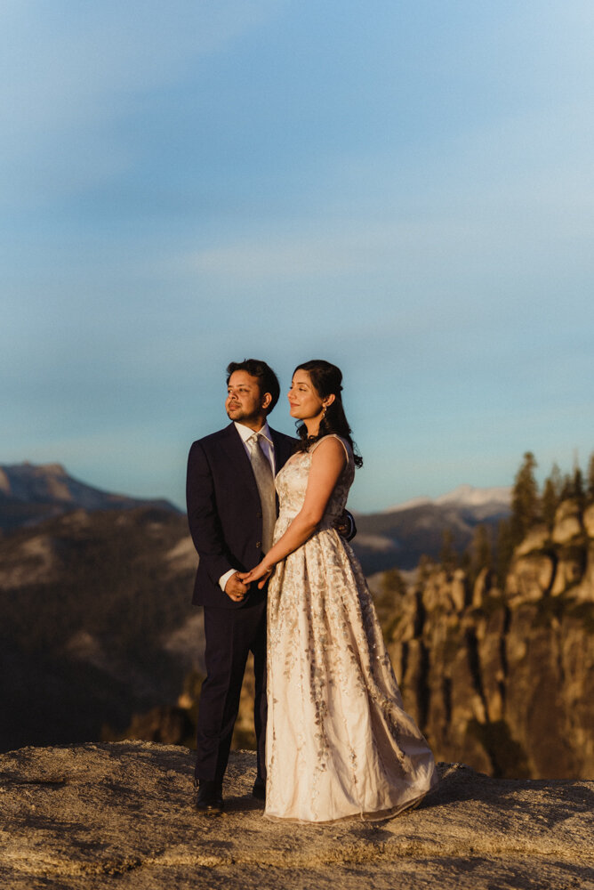 Yosemite Engagement Session, couple doing an elegant pose photo