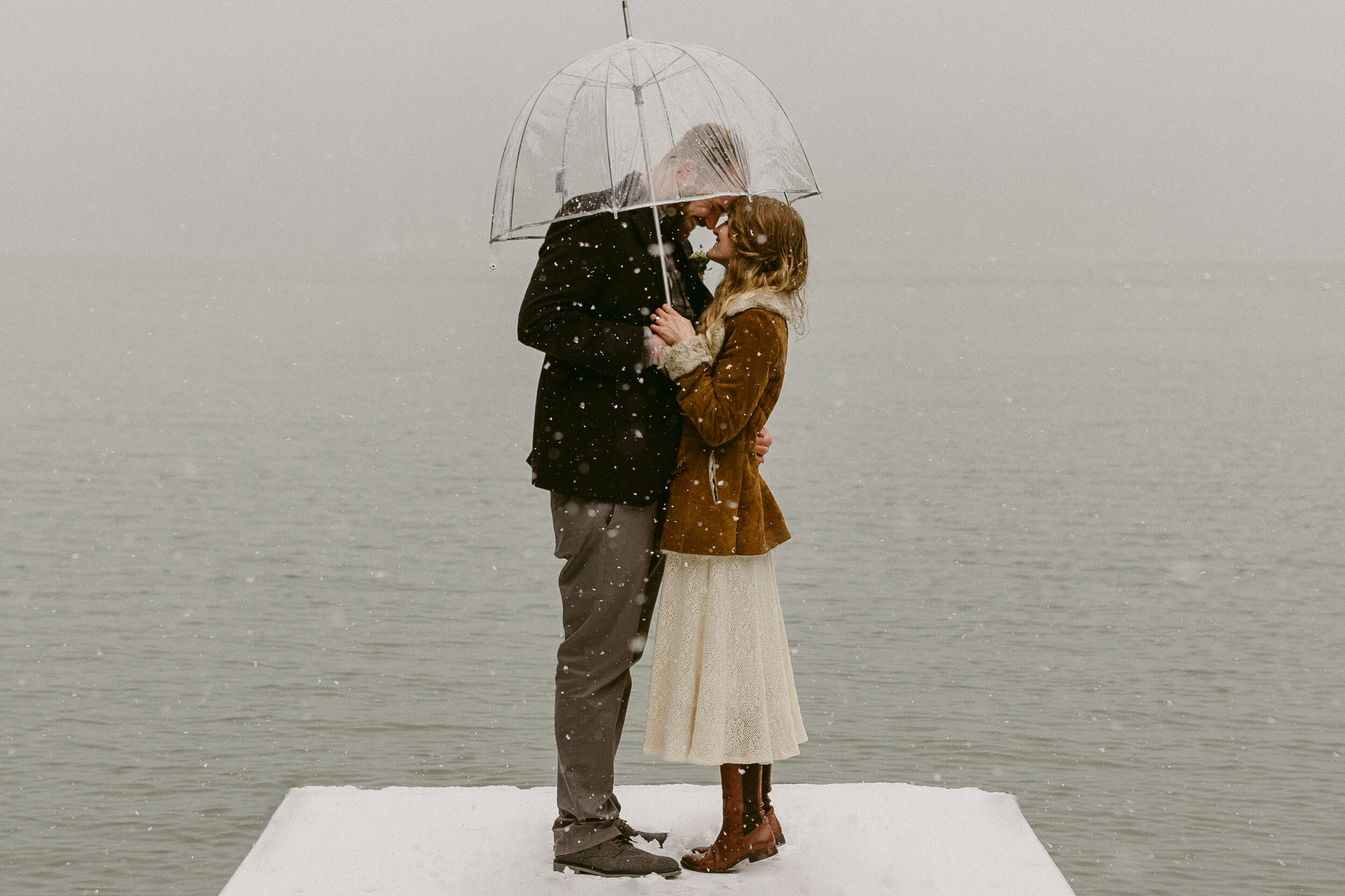 Winter elopement inspiration photo