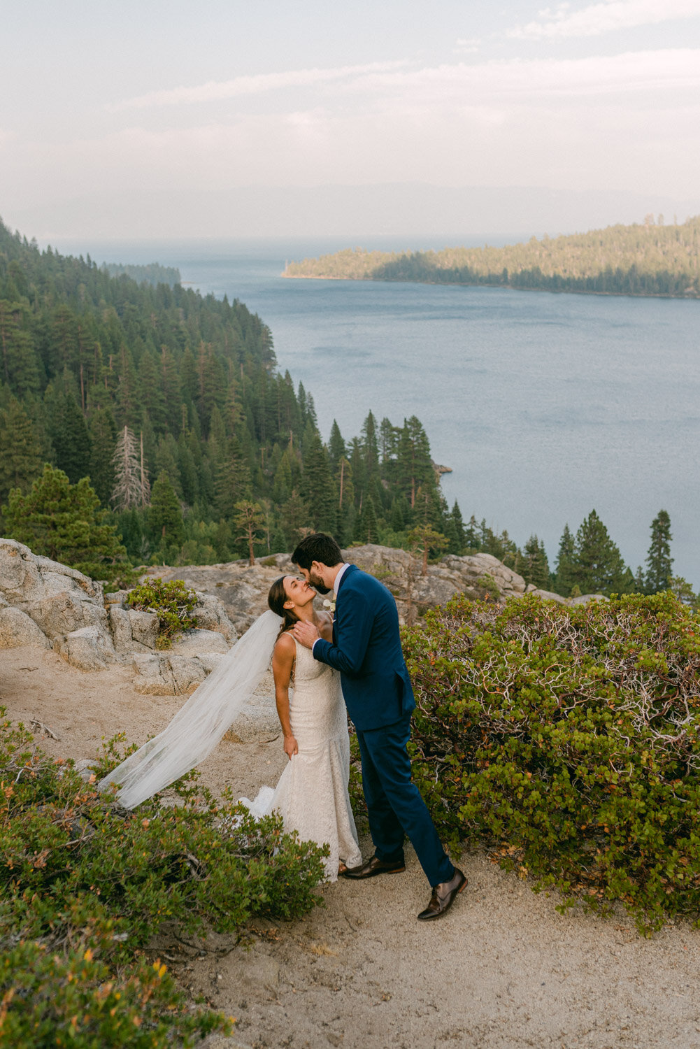 COVID Wedding in Lake Tahoe, couple's photos at Emerald Bay