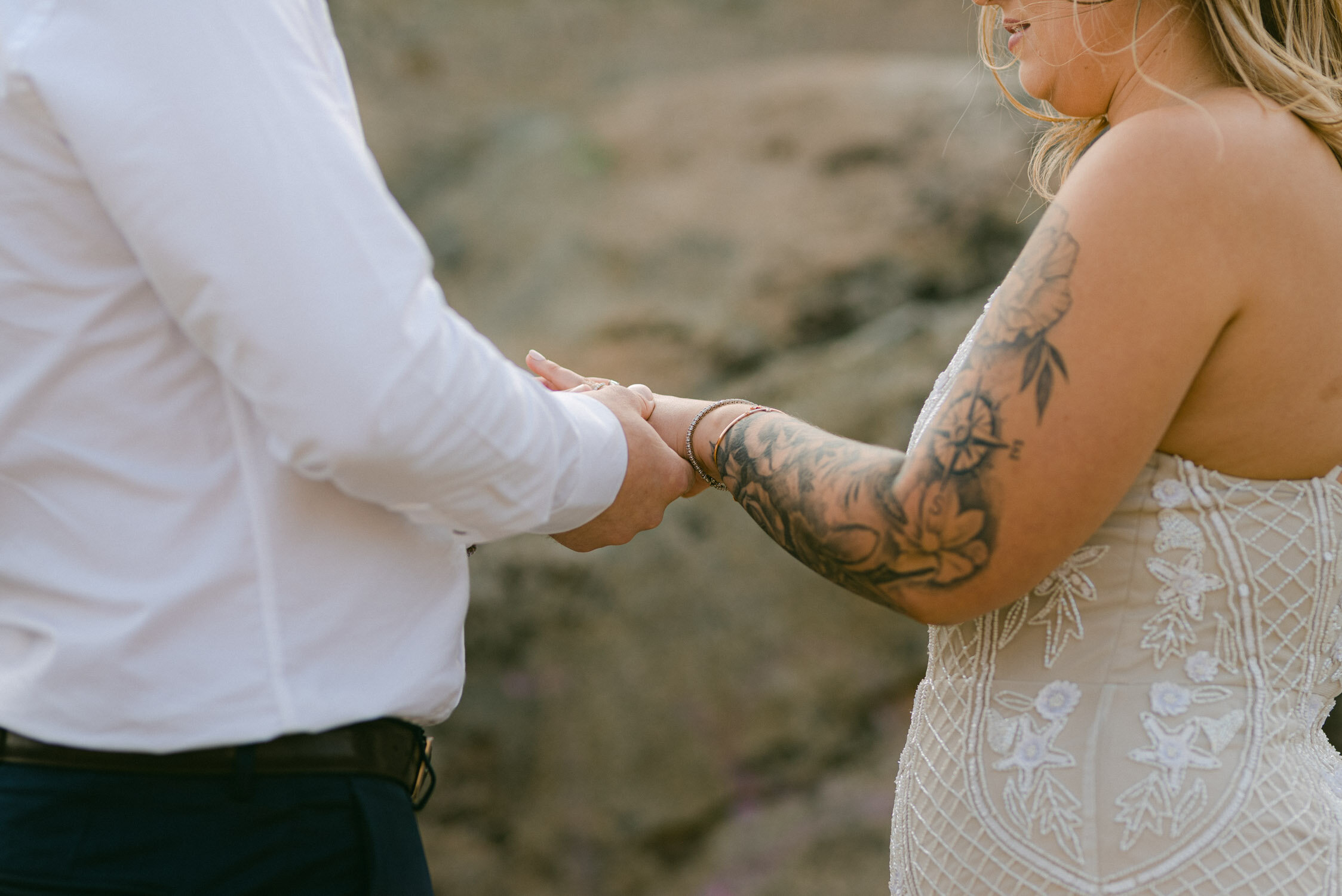 Donner Lake Elopement, photo of couples hands during the ceremony