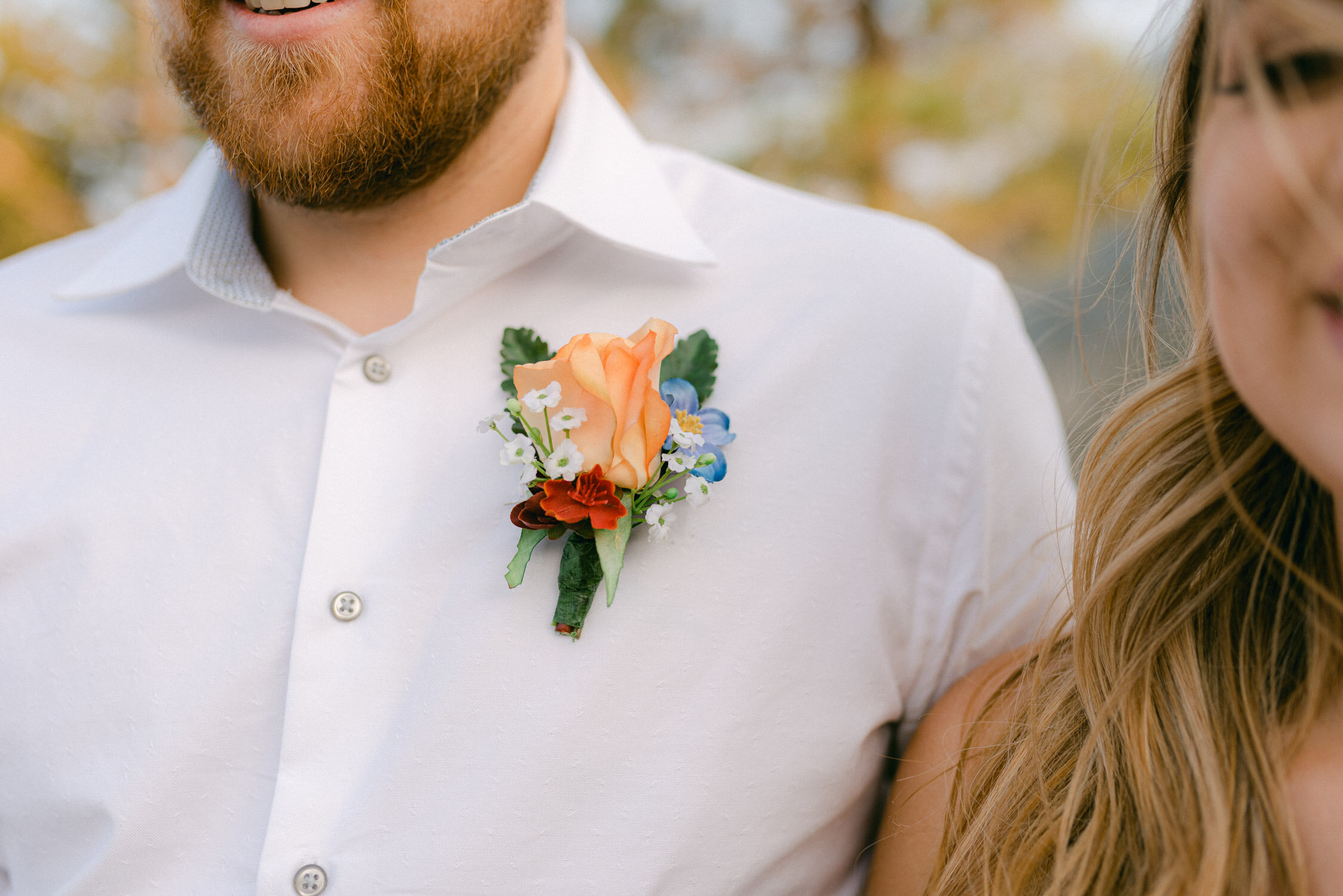 Donner Lake Elopement, photo of homemade boutineer   