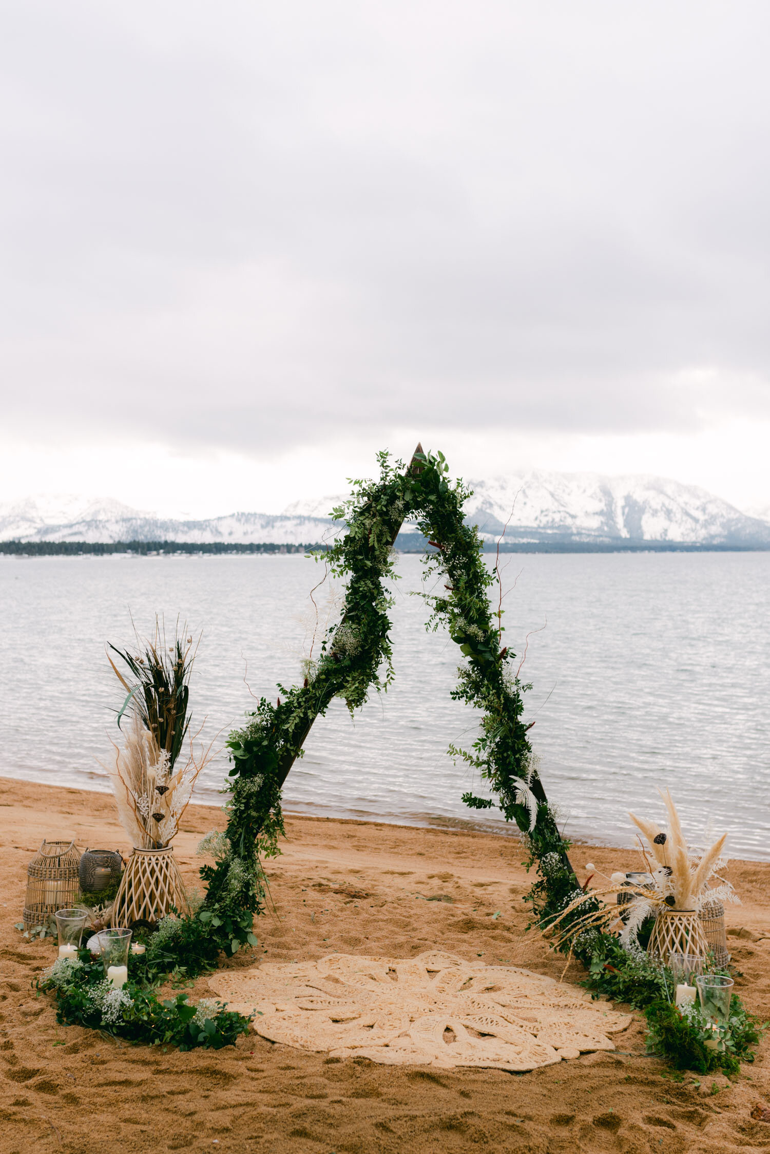 Lake Tahoe Proposal at Edgewood, photo of triangle winter arch