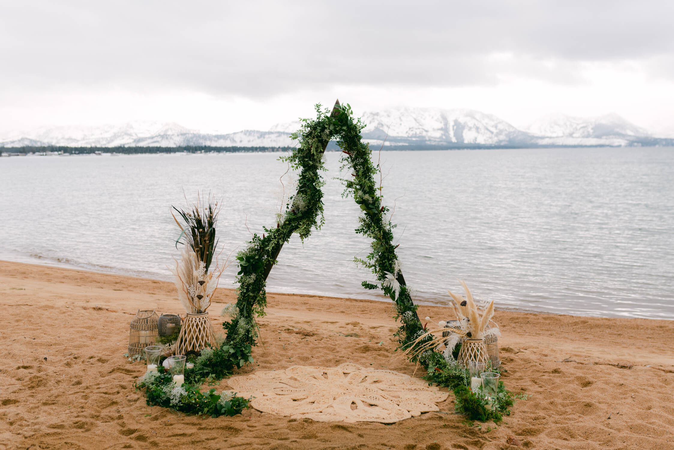 Lake Tahoe Proposal at Edgewood, photo of winter arch