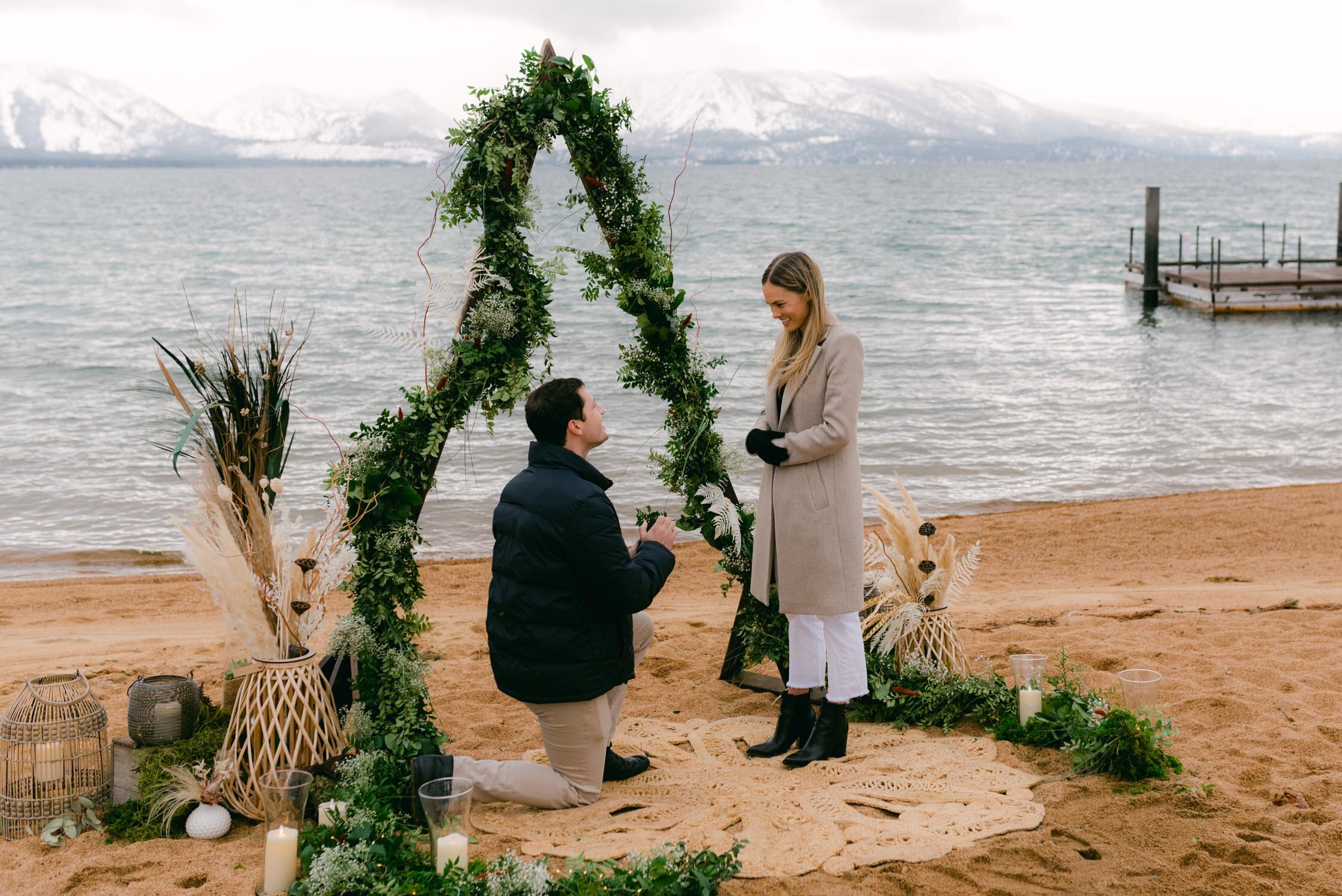Lake Tahoe Proposal at Edgewood, surprise proposal photo