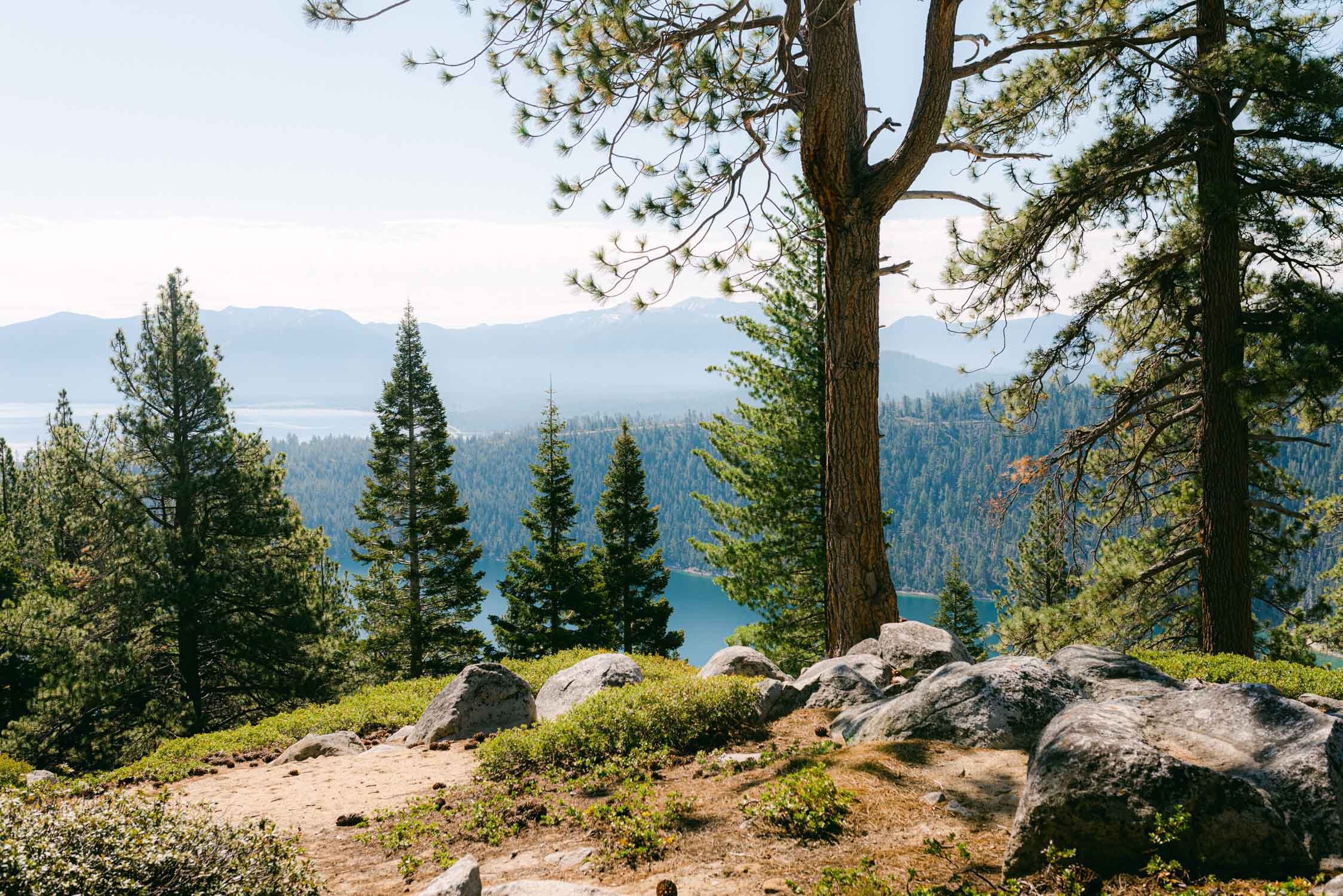 Lake Tahoe Elopement Location, at Emerald Bay, photo of a secret overlook. 