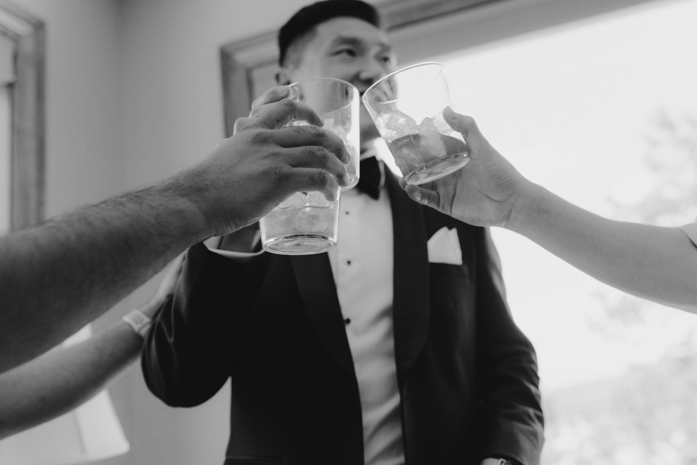 Tahoe Blue Estate Wedding photo of a cheers