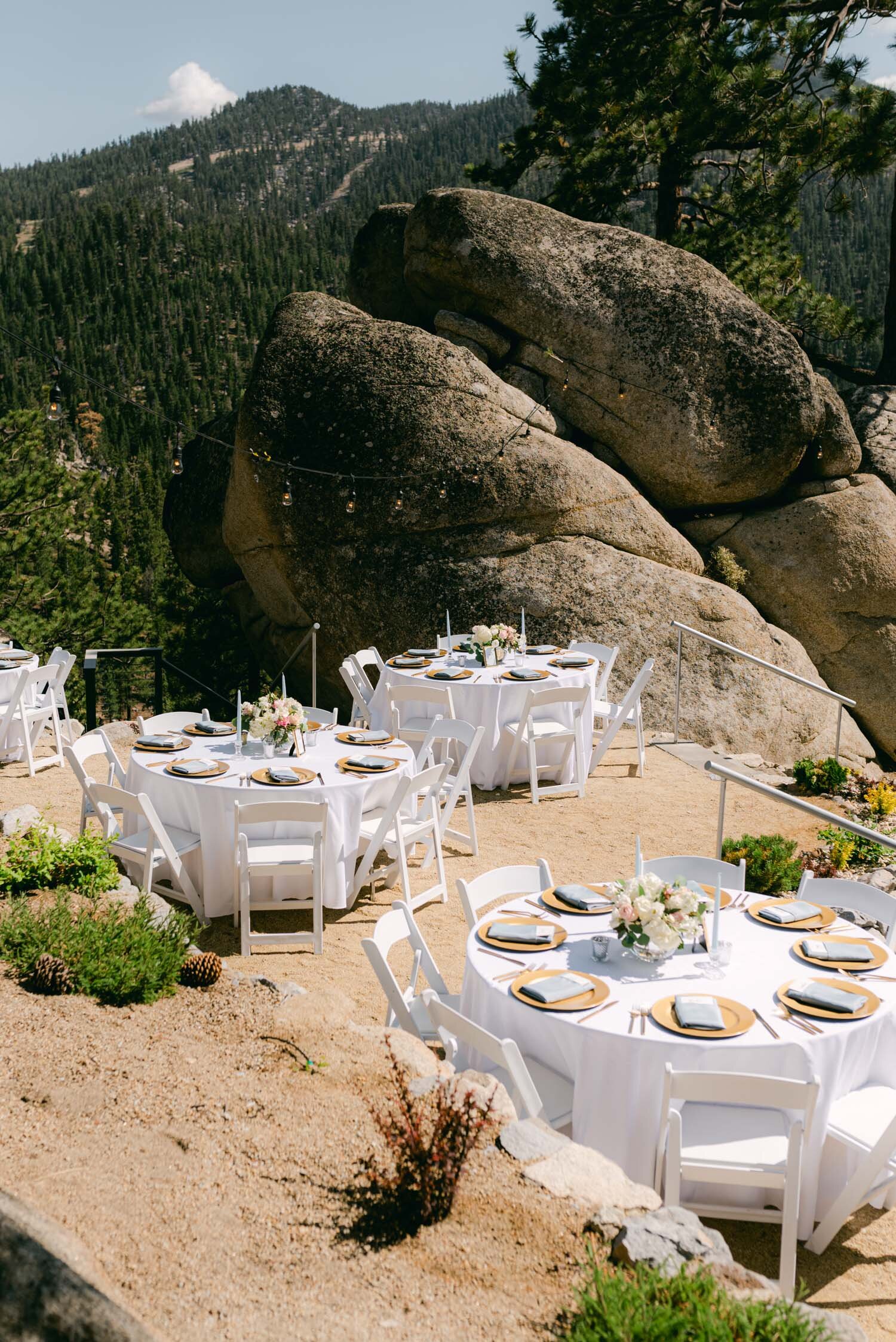 Tahoe Blue Estate Wedding, photo of the reception decor