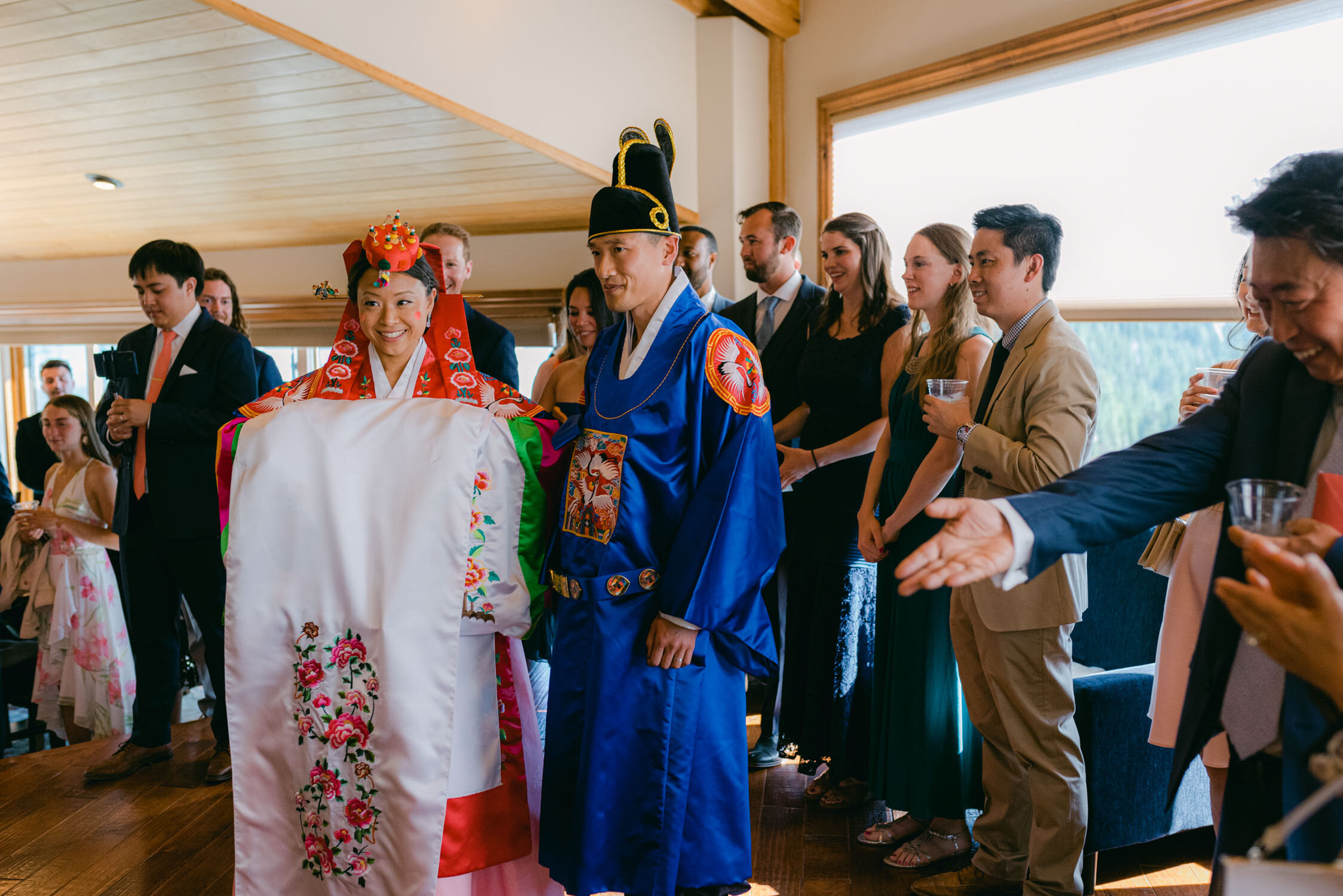 Tahoe Blue Estate Wedding, photo of the couple during the Korean and Chinese wedding ceremony