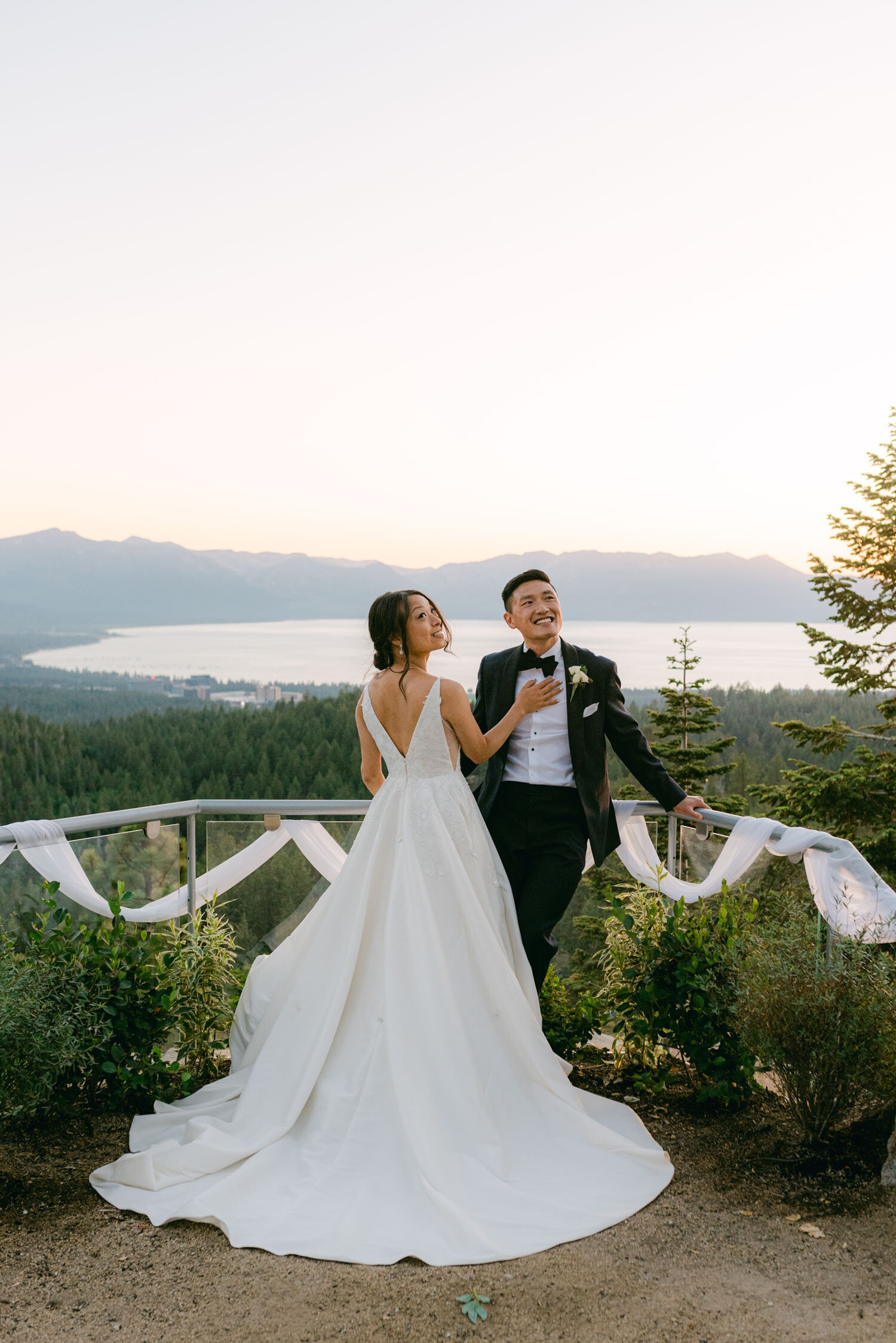 Tahoe Blue estate wedding photography, photo of couple during their sunset photos