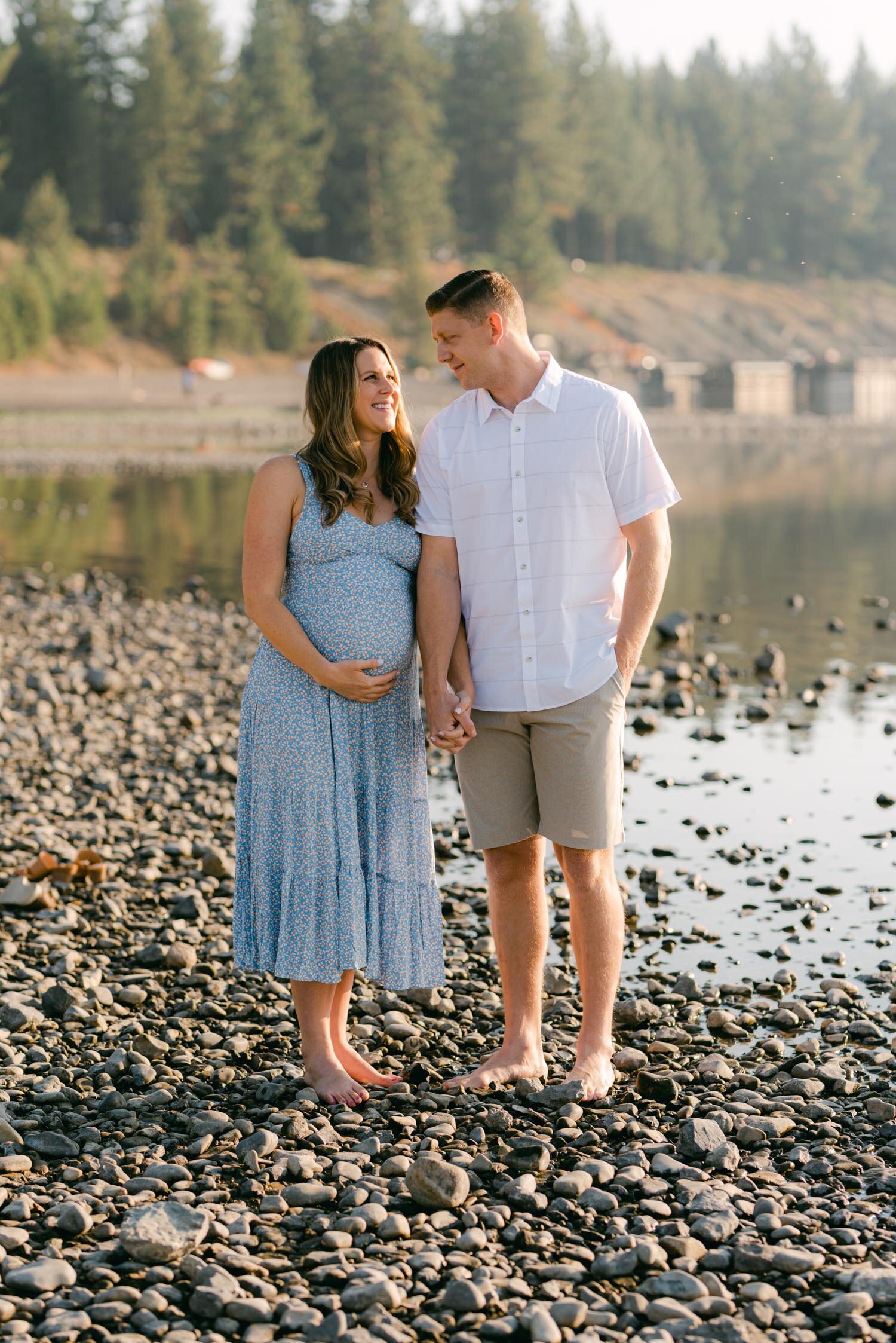 Lake Tahoe Maternity Session, photo of mom-to-be and her husband