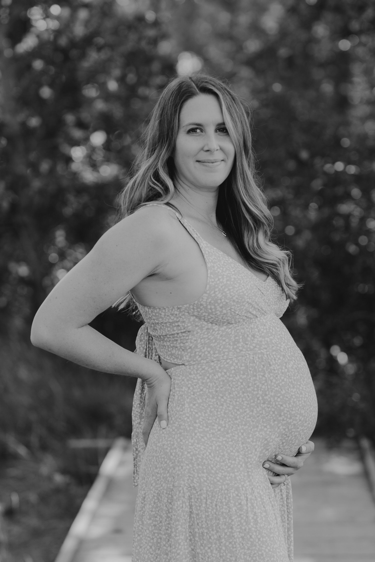 Lake Tahoe Maternity Session, a black and white portrait of couple