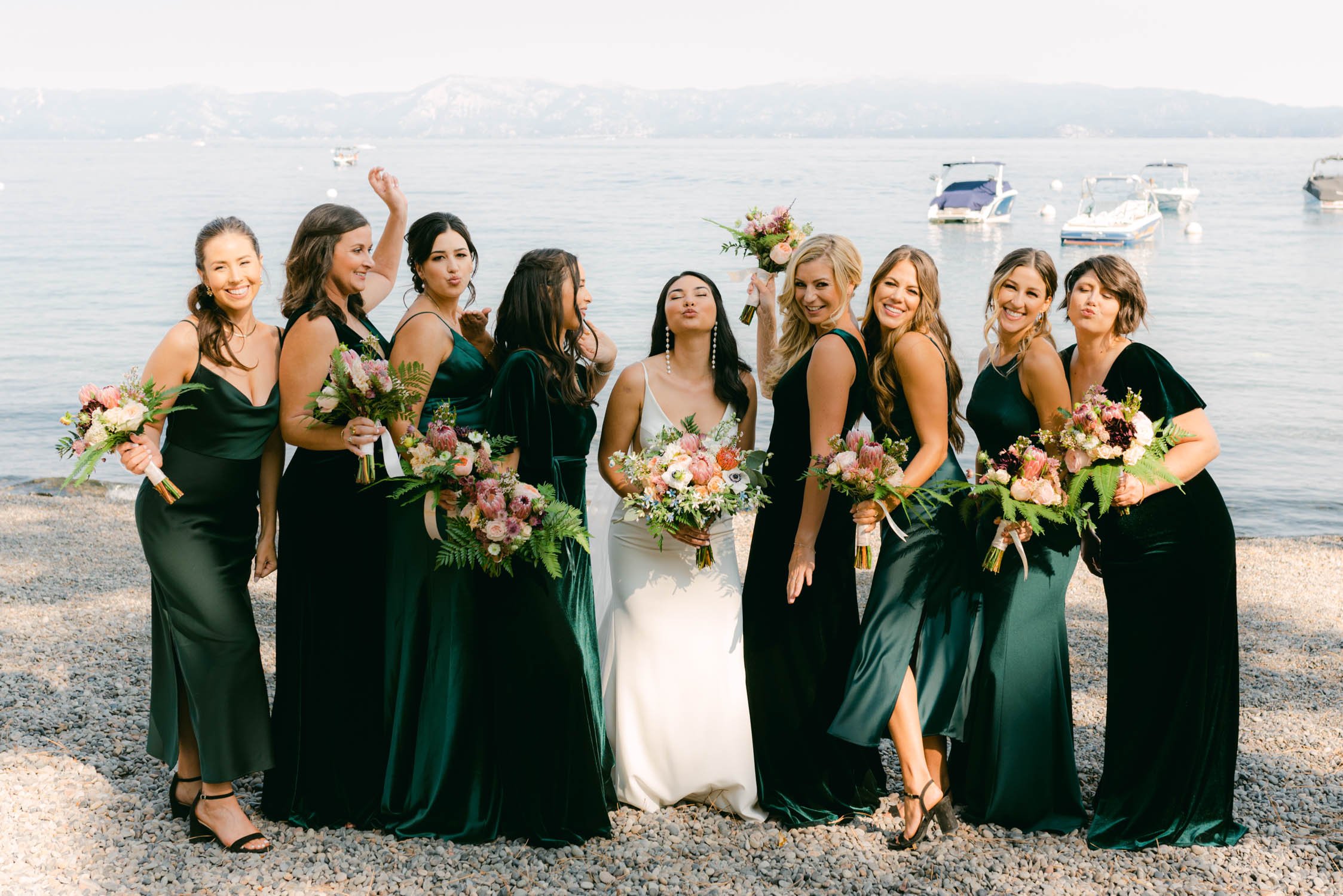Sunnyside Tahoe Wedding, photo of the bridesmaids 