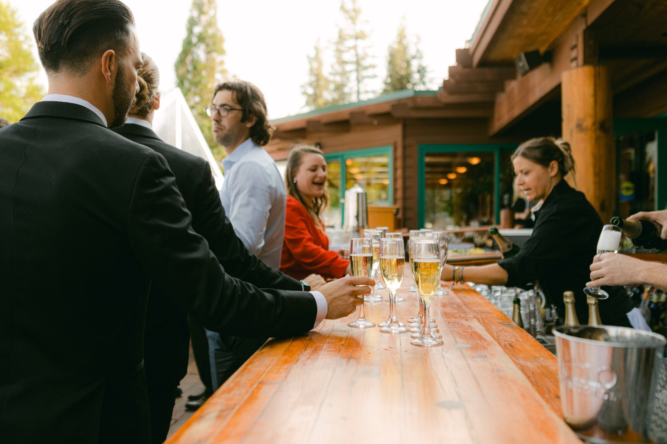 Sunnyside Tahoe Wedding, photo of champagne bar