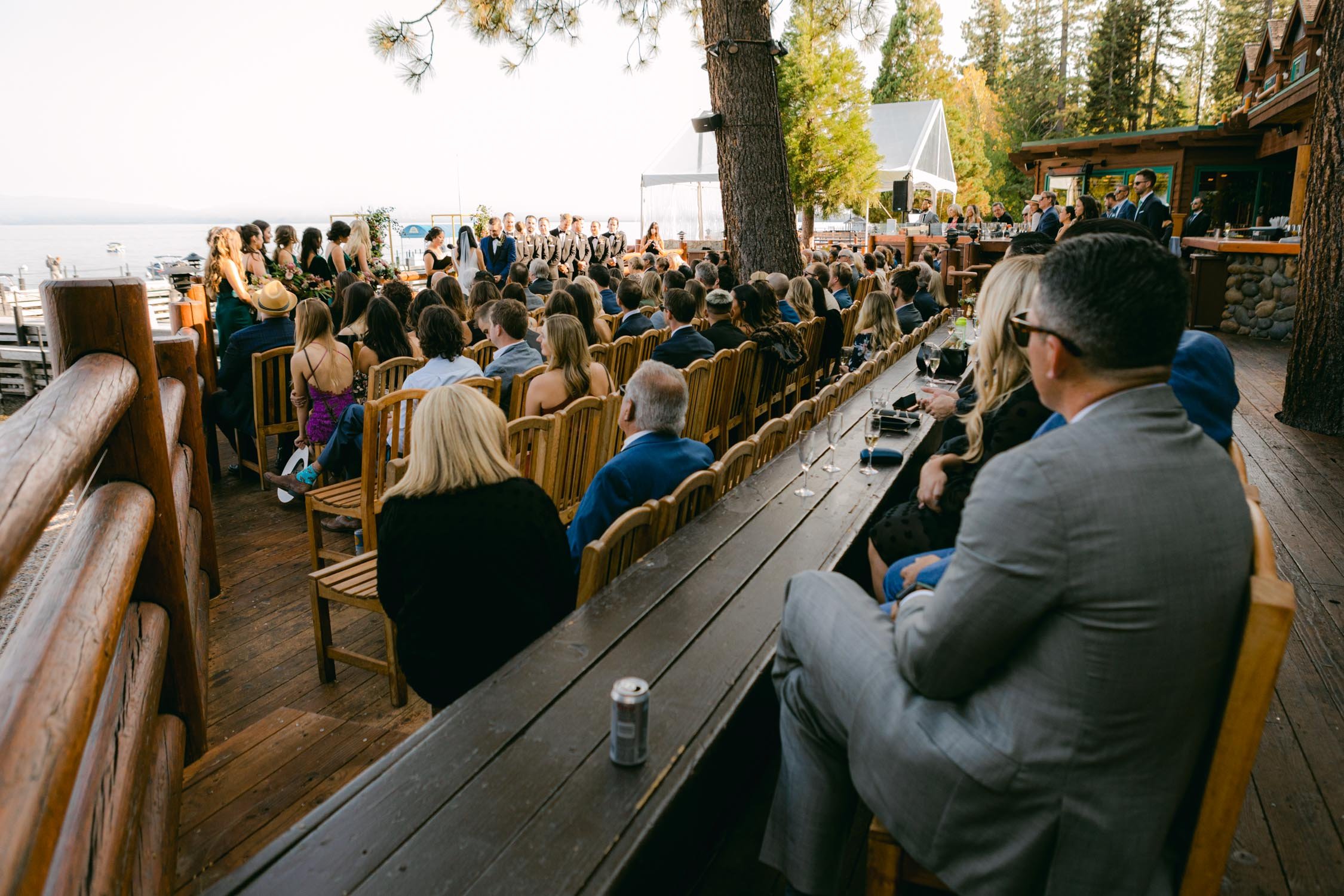 Sunnyside Tahoe Wedding, photo of guest view of the ceremony 