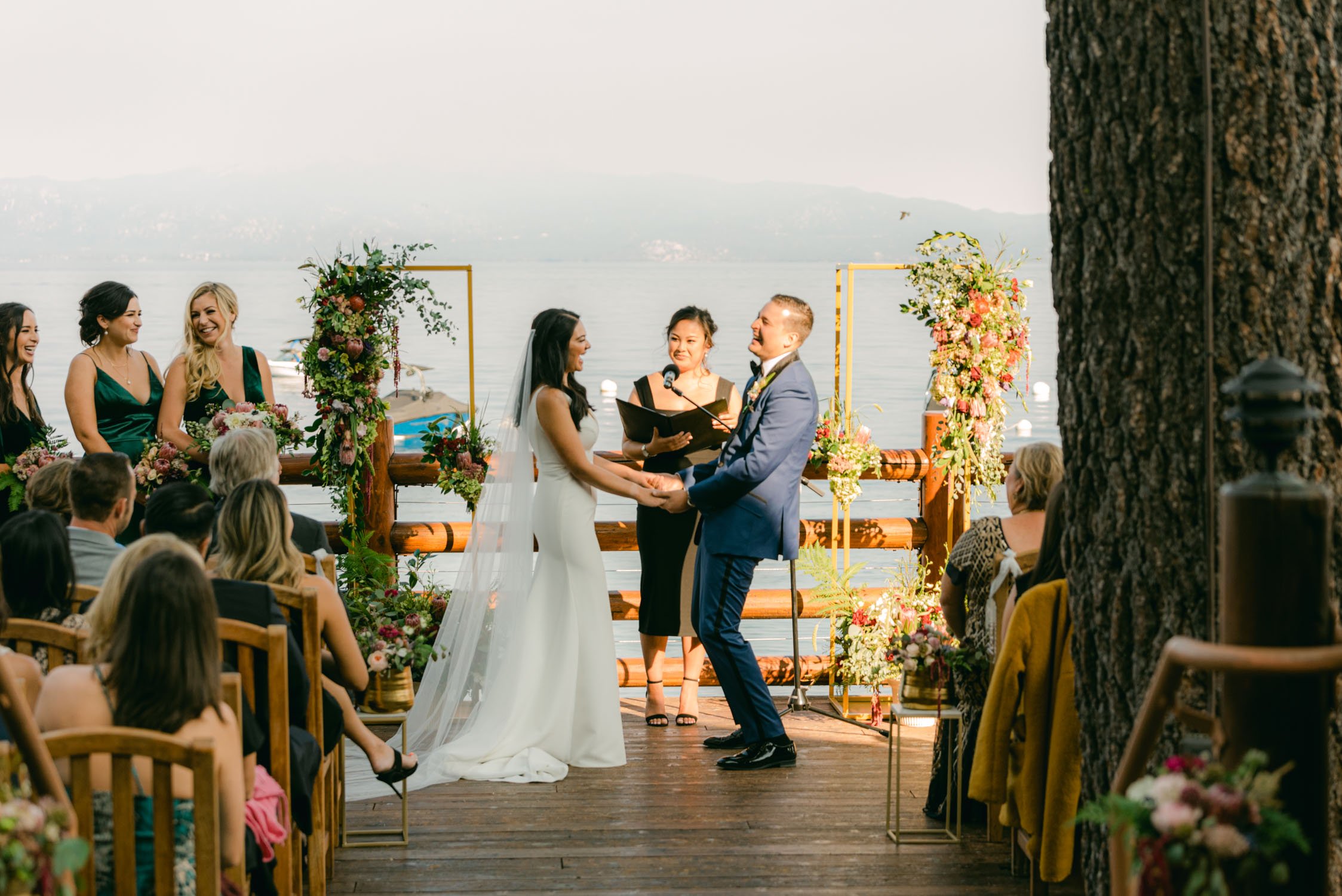 Sunnyside Tahoe Wedding, photo of the outdoor ceremony