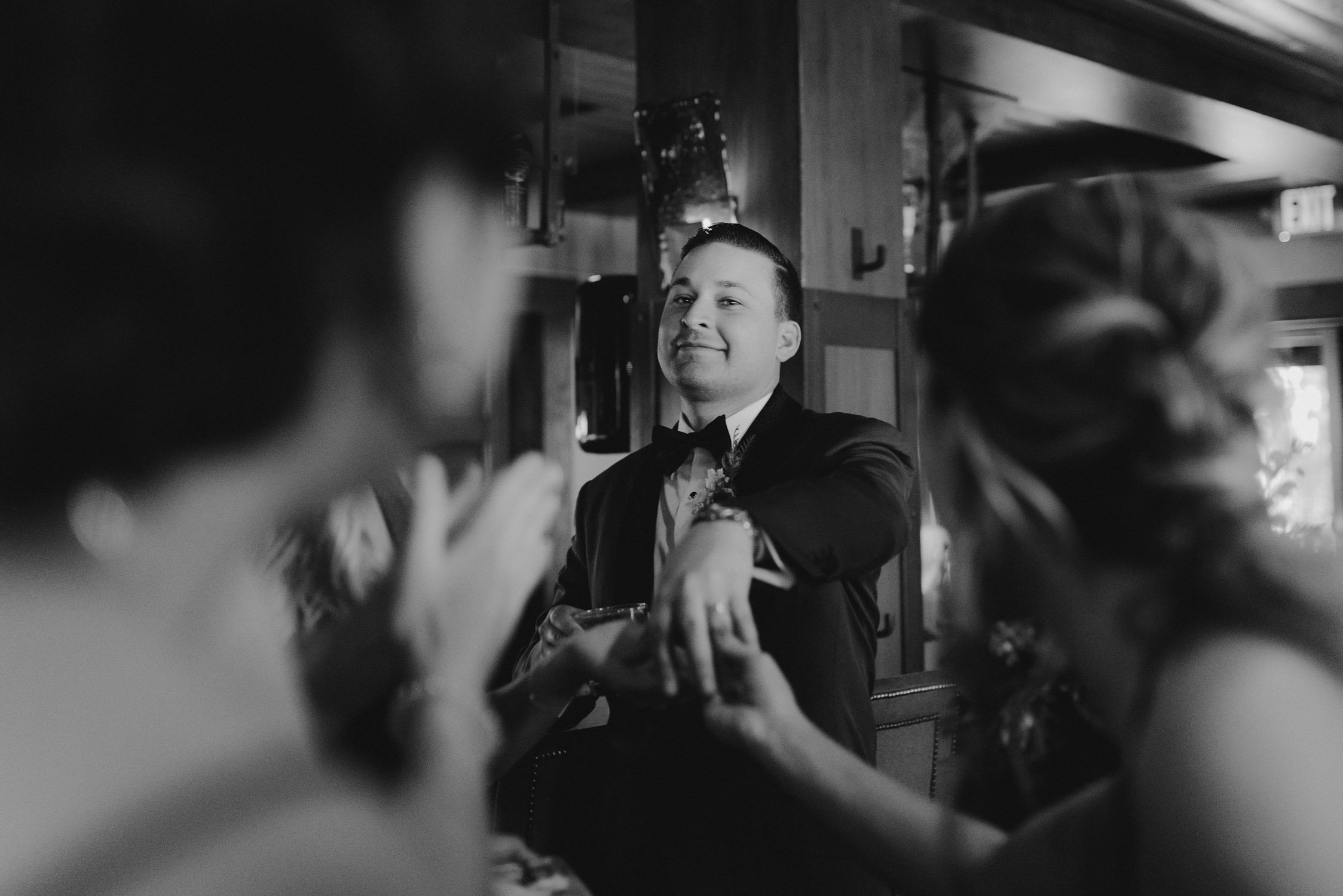 Sunnyside Tahoe Wedding, photo of groom showing off his ring