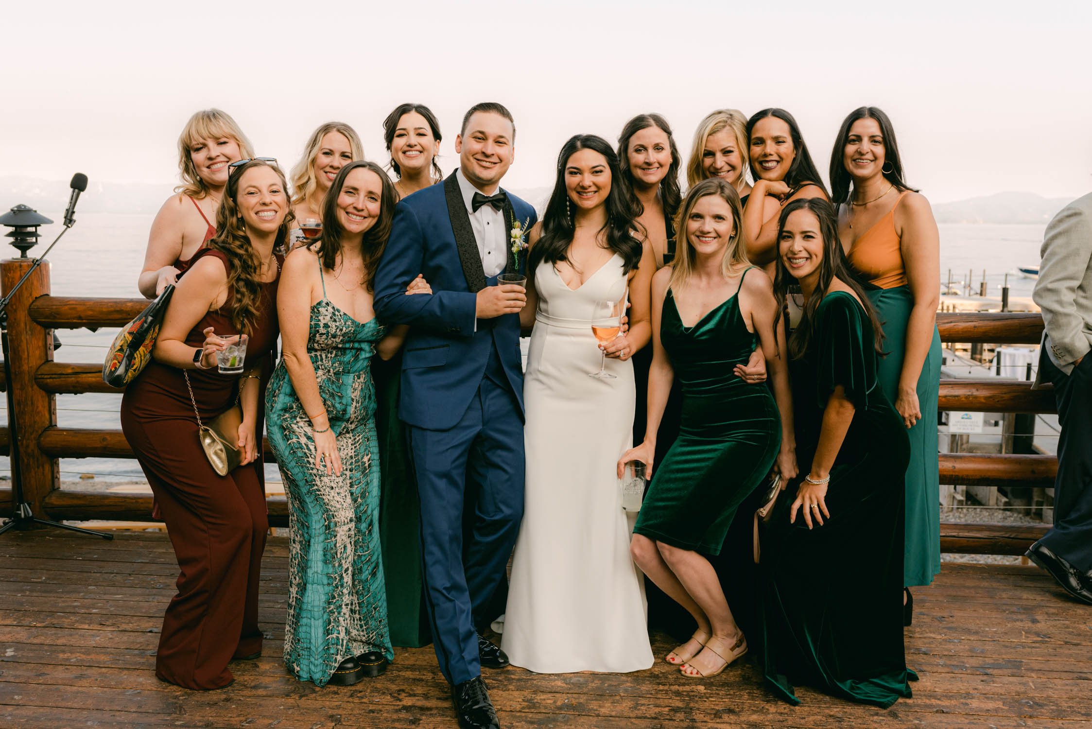Sunnyside Tahoe Wedding, photo of couple and their friends