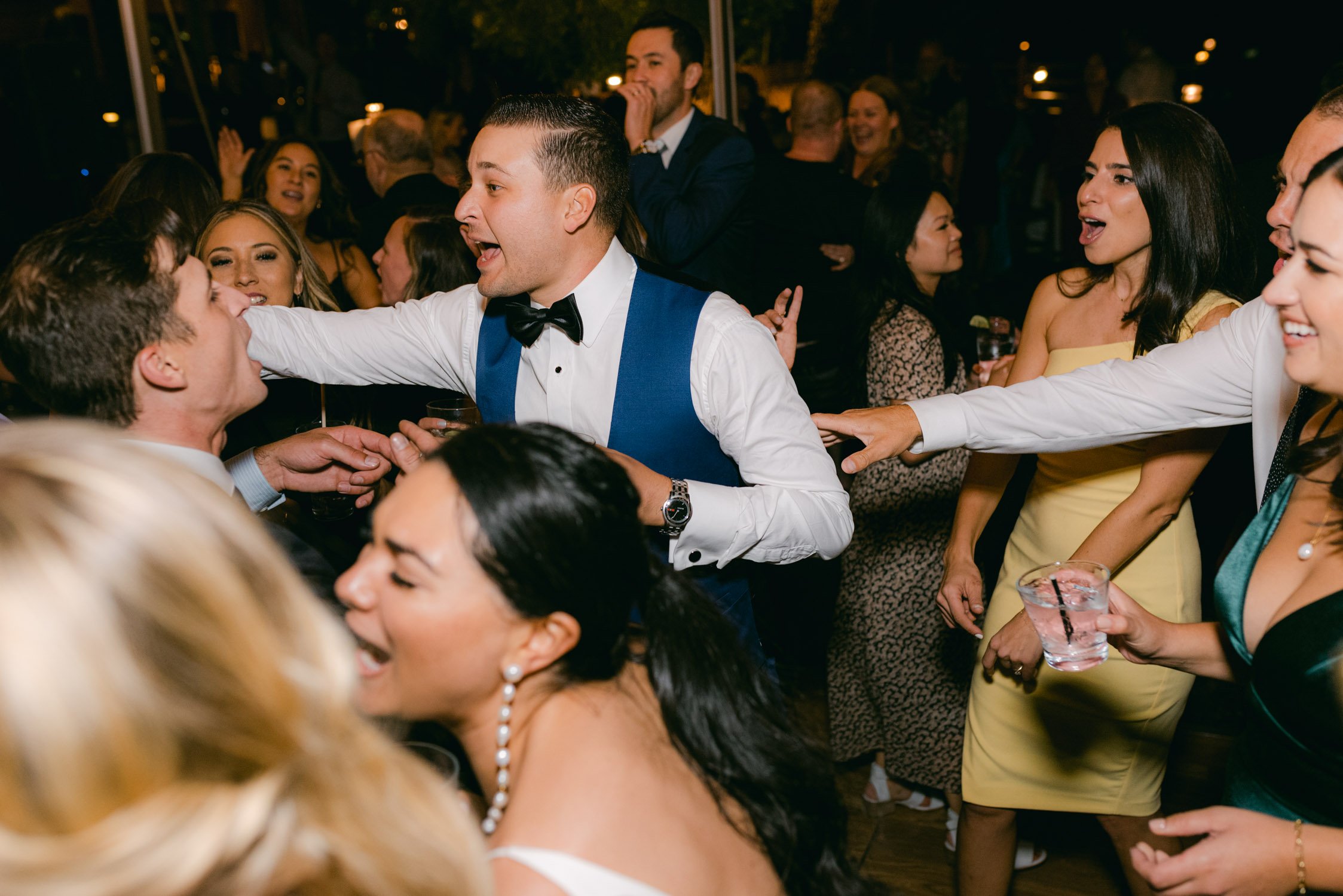 Sunnyside Tahoe Wedding, photo of groom dancing