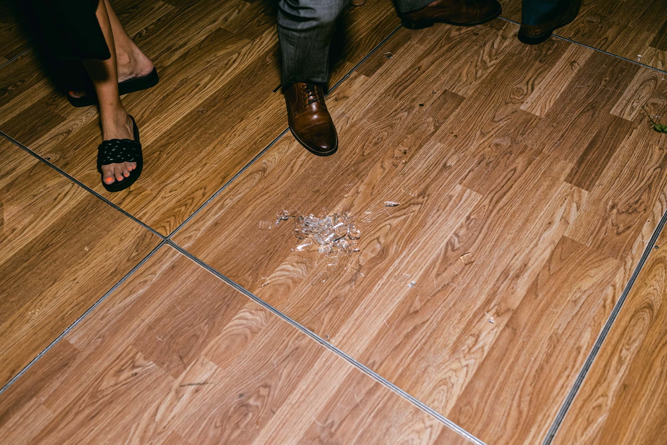 Sunnyside Tahoe Wedding, photo of broken glass