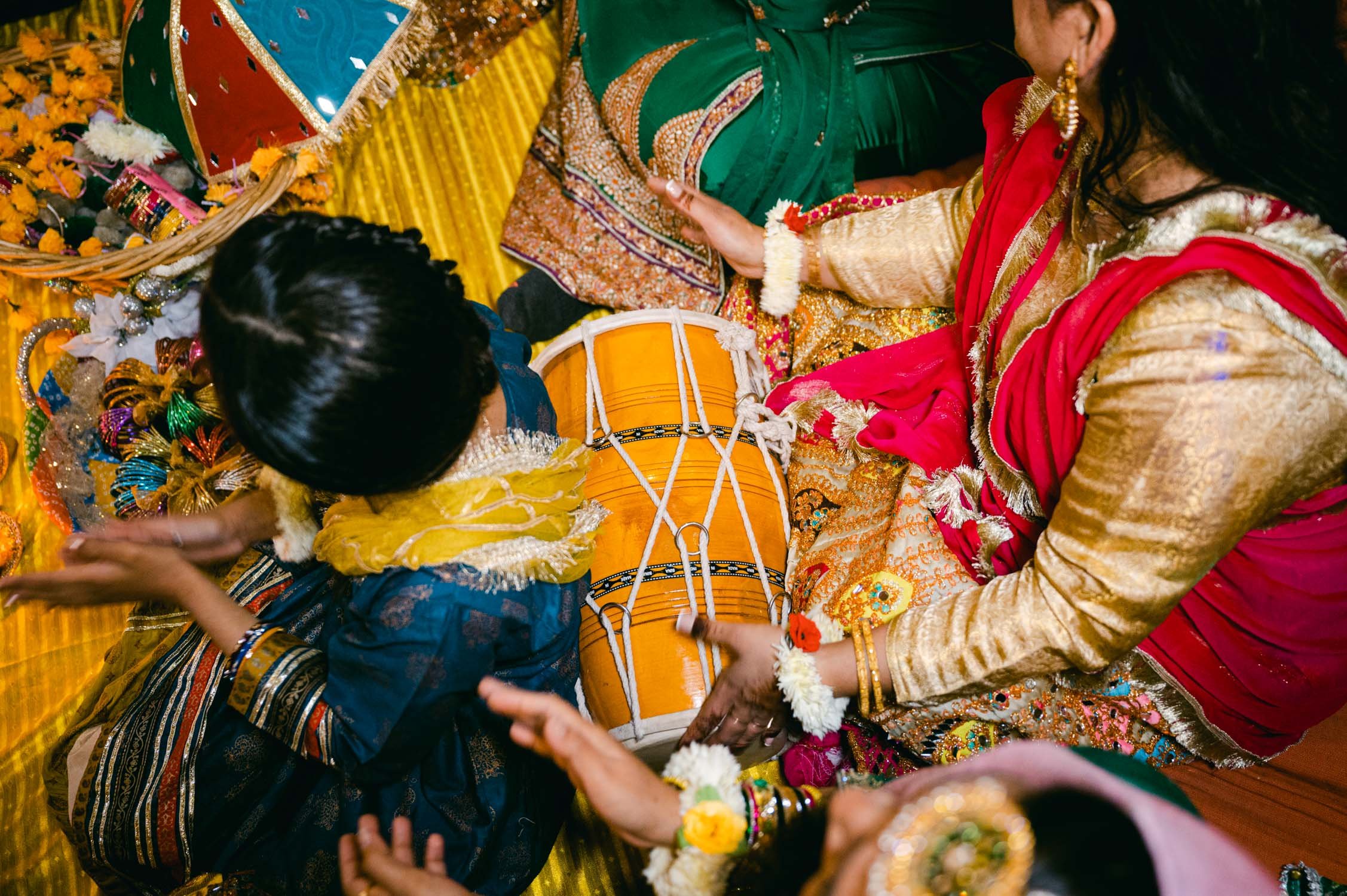 Mehendi party (Pakistani style), photo of drumming during the party