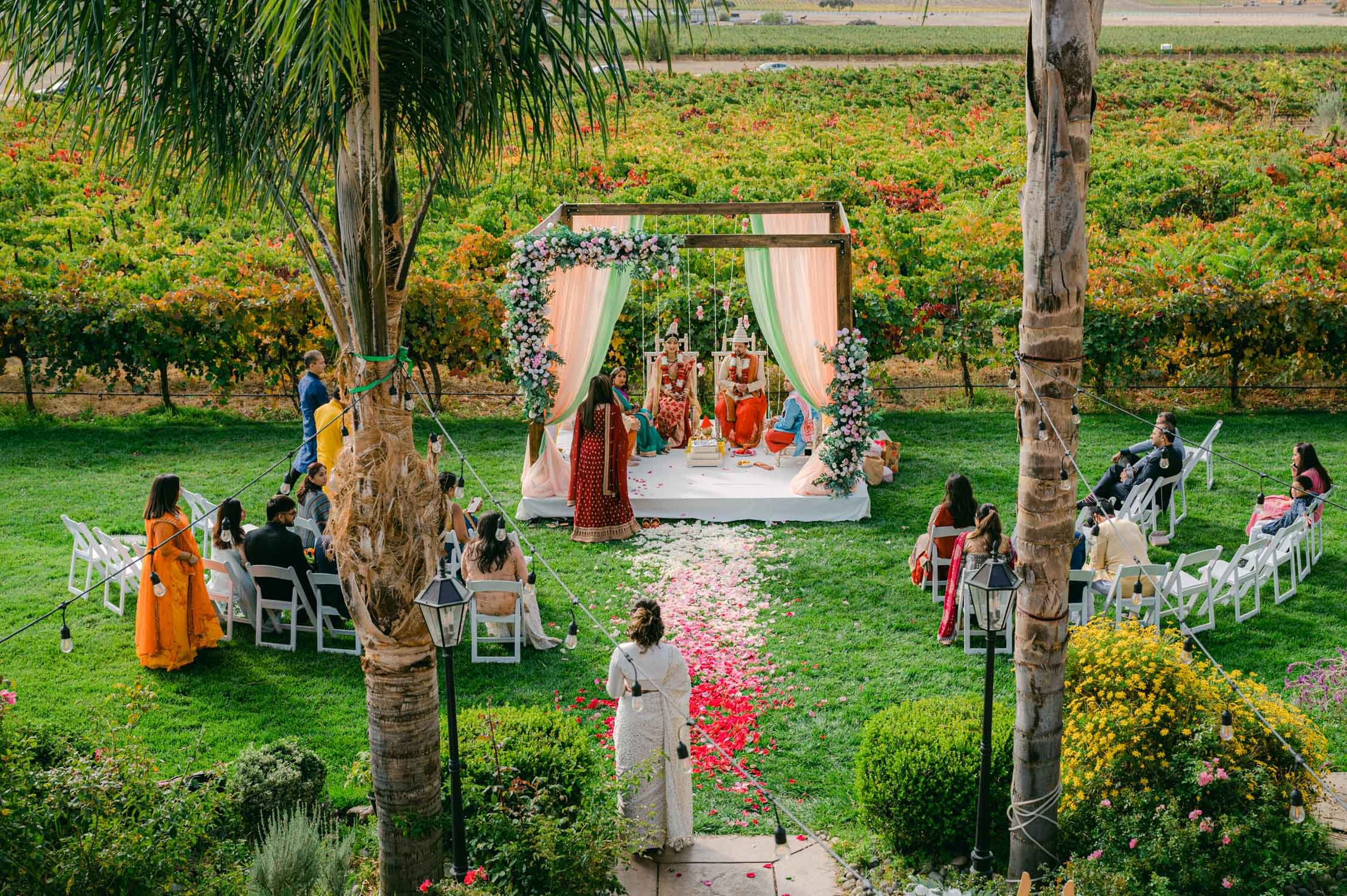 Hindu ceremony, photo of ceremony at a vineyard in american canyon 