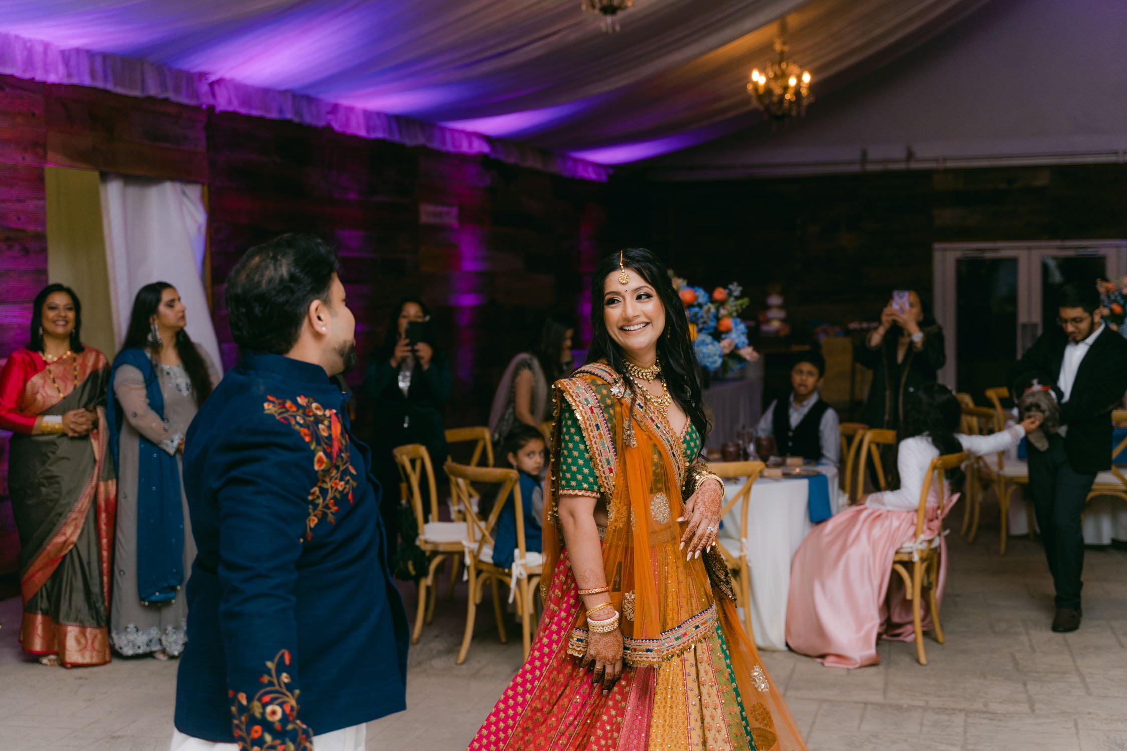 Indian wedding reception, photo of couple doing 